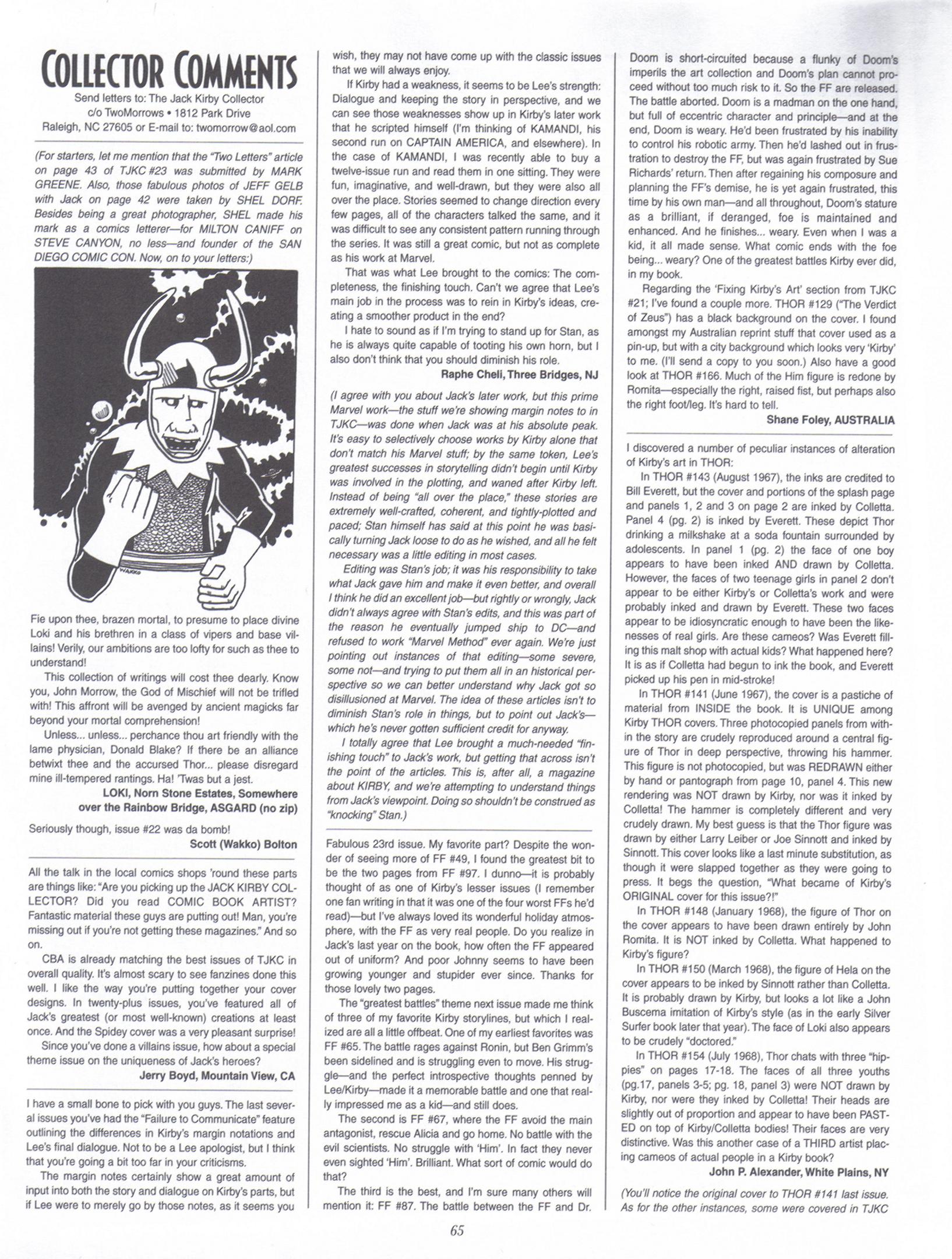 Read online The Jack Kirby Collector comic -  Issue #24 - 64
