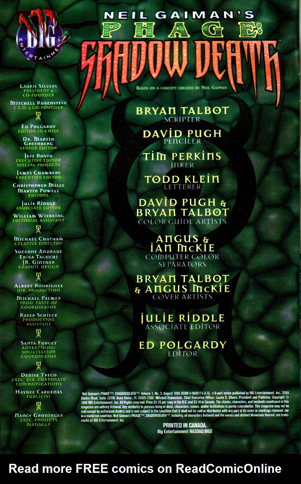 Read online Neil Gaiman's Phage: Shadow Death comic -  Issue #3 - 2