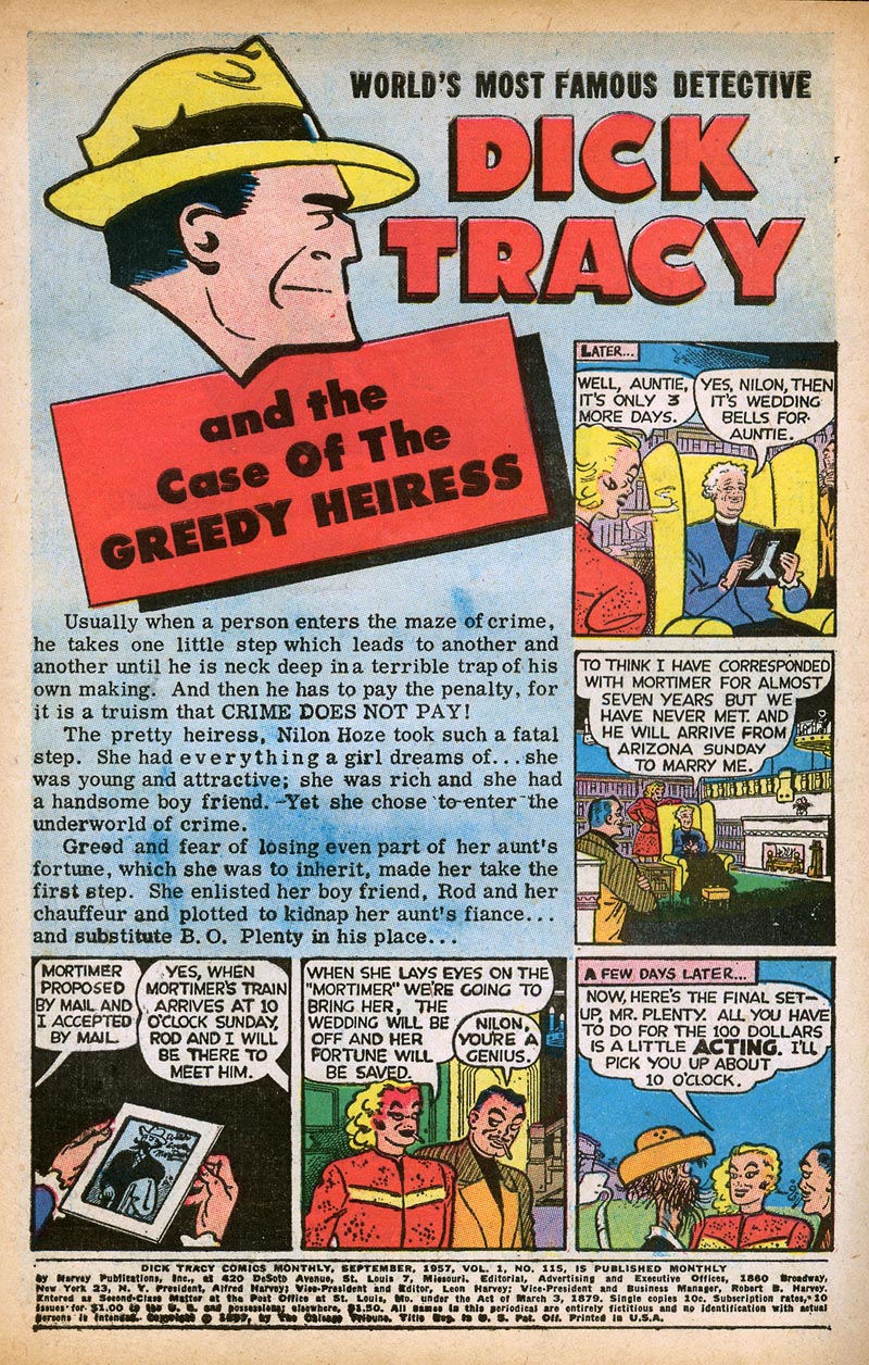 Read online Dick Tracy comic -  Issue #115 - 2