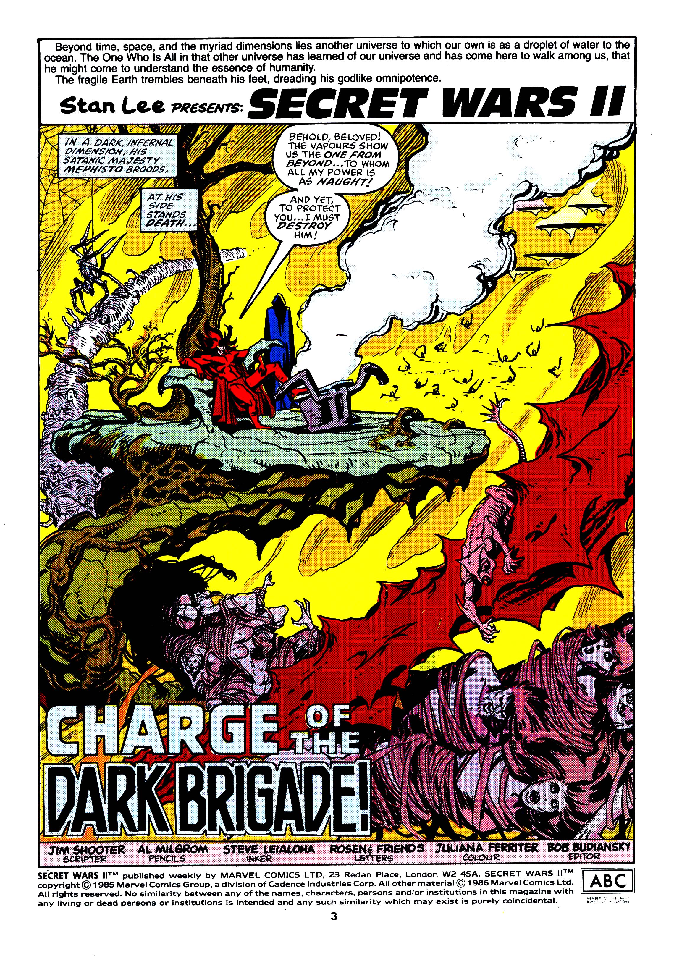Read online Secret Wars (1985) comic -  Issue #70 - 3