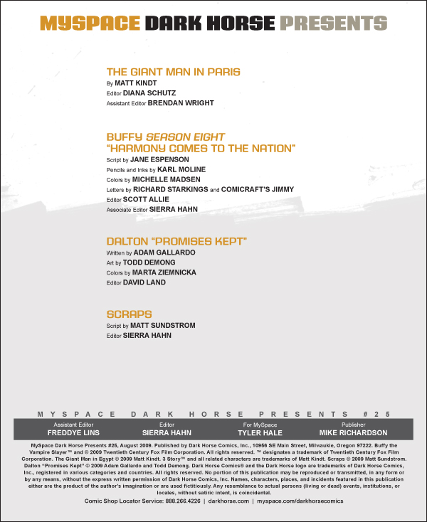 Read online MySpace Dark Horse Presents comic -  Issue #25 - 27