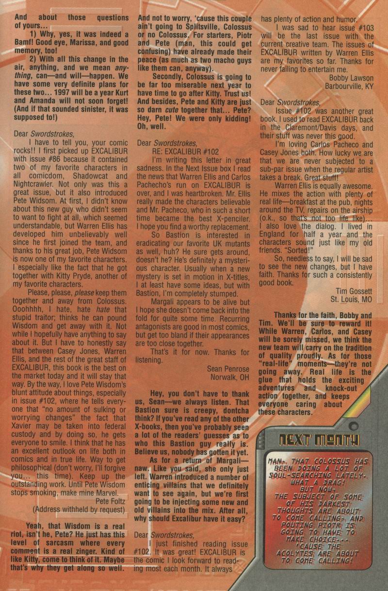 Read online Excalibur (1988) comic -  Issue #105 - 25