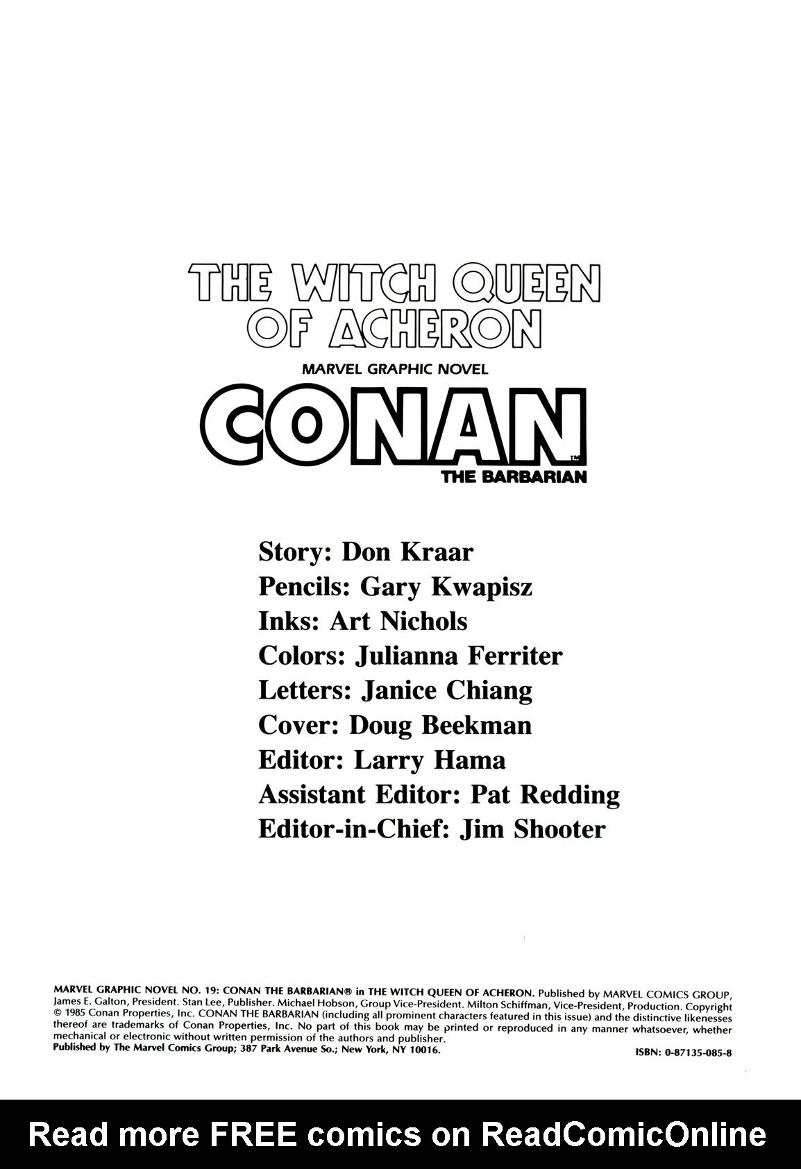 Read online Marvel Graphic Novel comic -  Issue #19 - Conan - The  Witch Queen of Acheron - 2