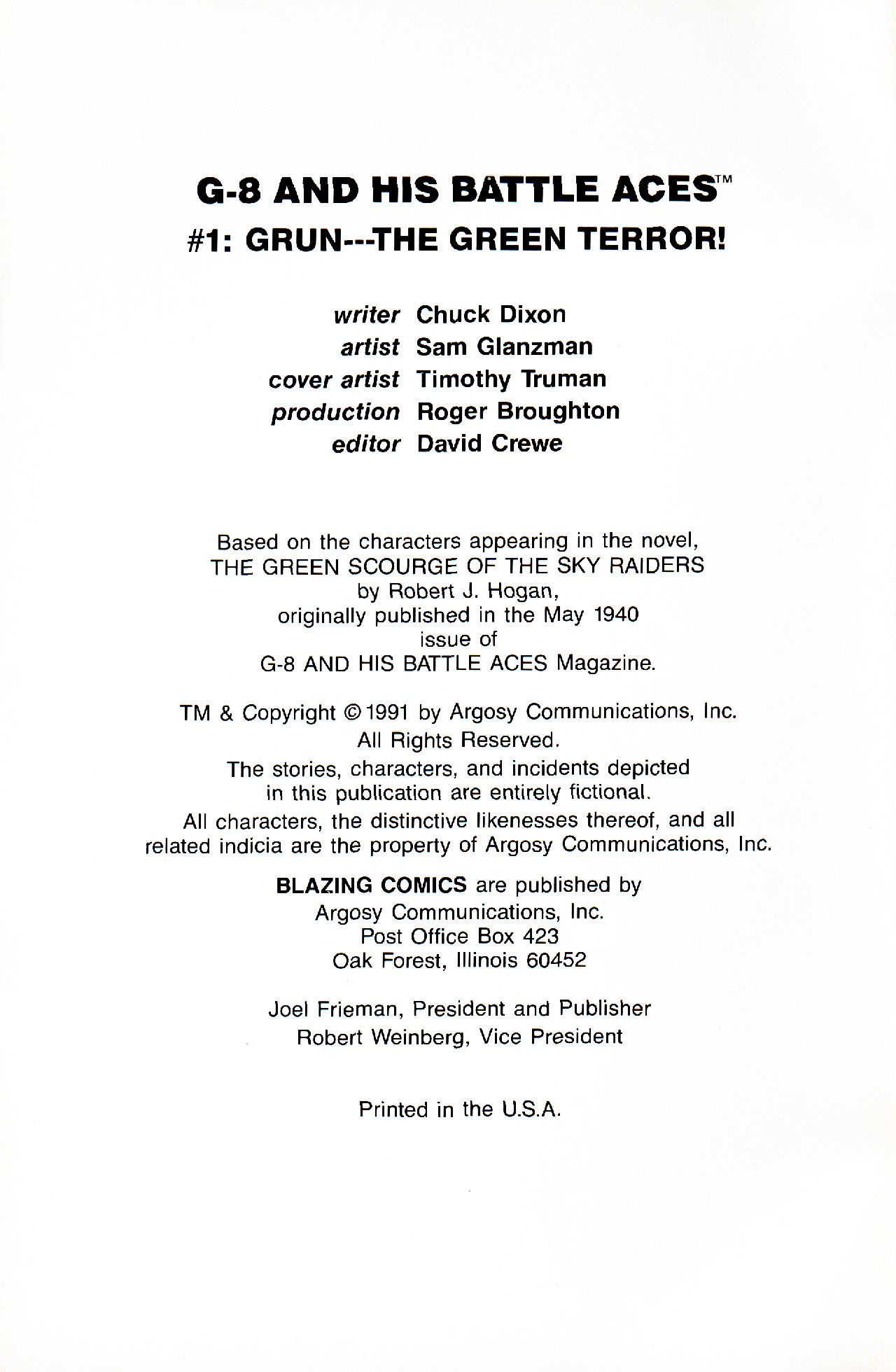 Read online G-8 And His Battle Aces comic -  Issue # Full - 2