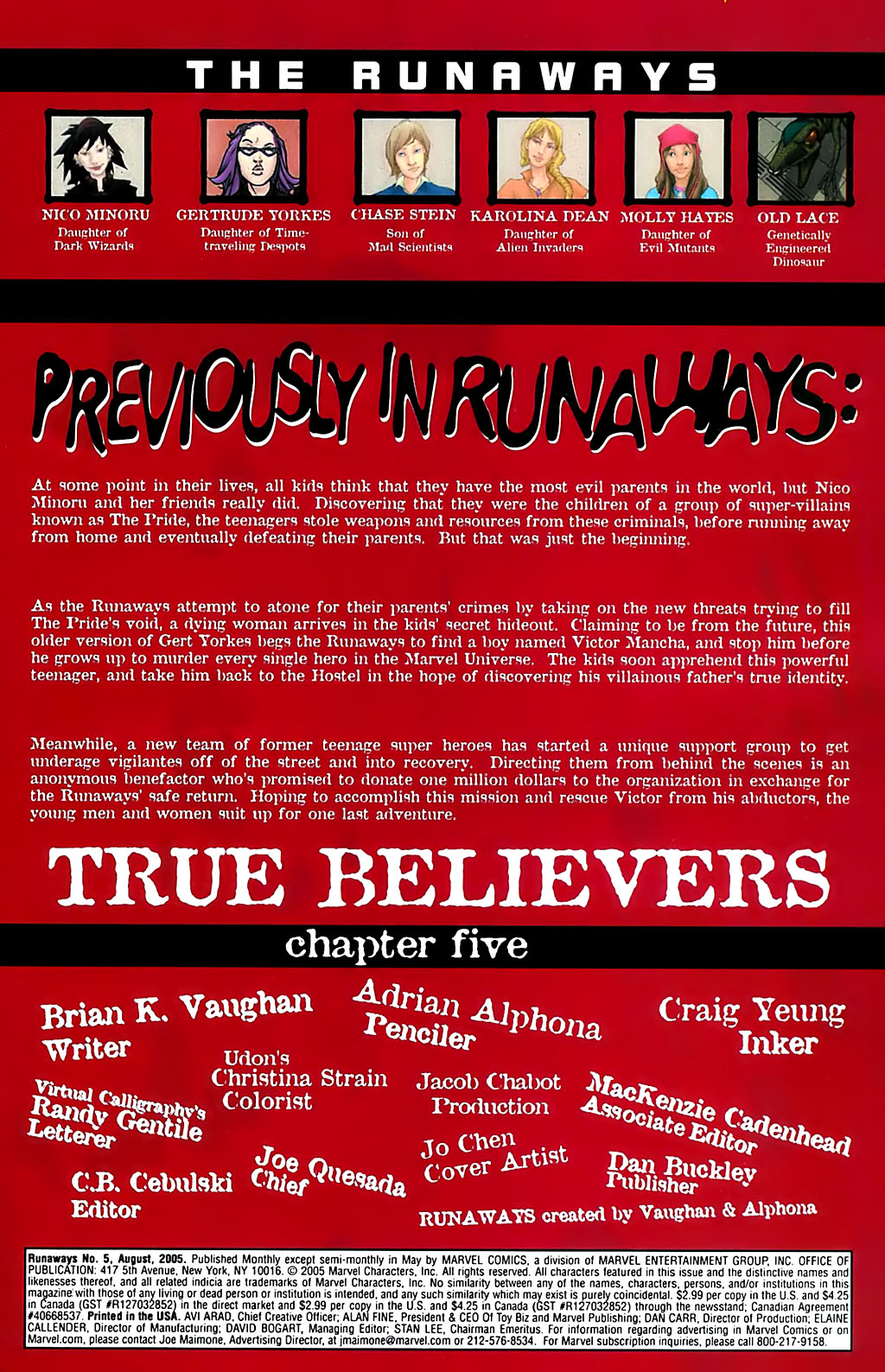 Read online Runaways (2005) comic -  Issue #5 - 2