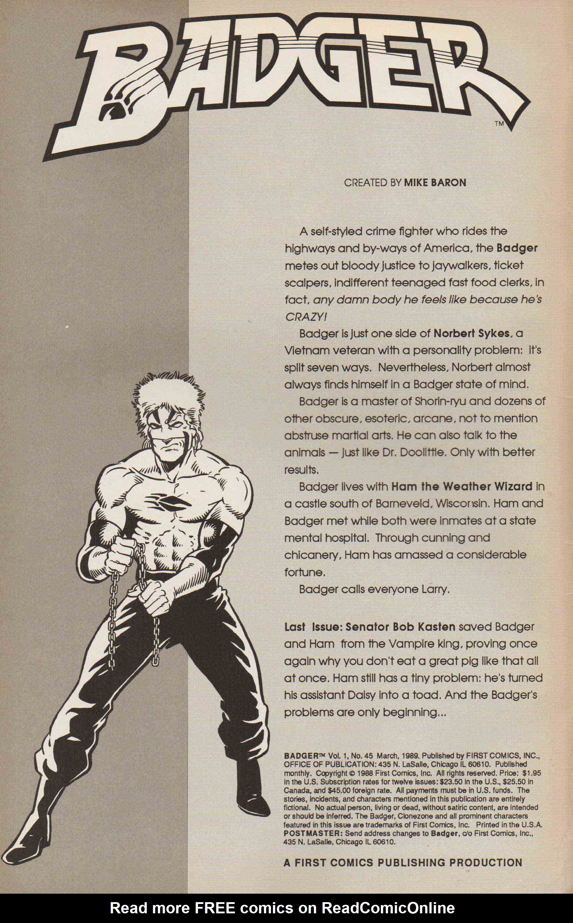 Read online The Badger comic -  Issue #45 - 2