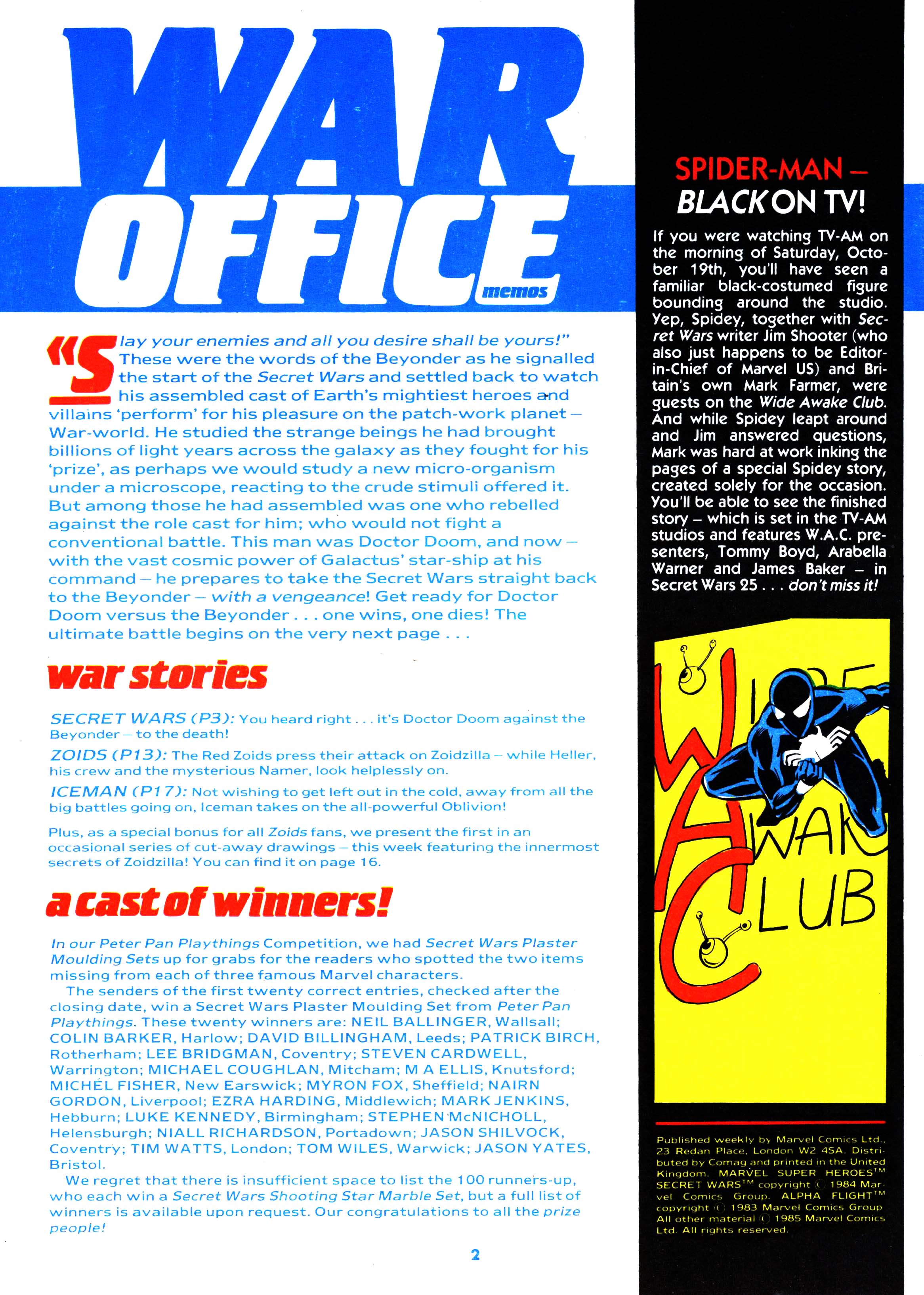 Read online Secret Wars (1985) comic -  Issue #22 - 2