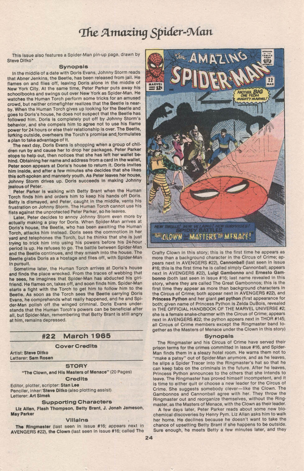 Read online The Official Marvel Index to The Amazing Spider-Man comic -  Issue #1 - 26