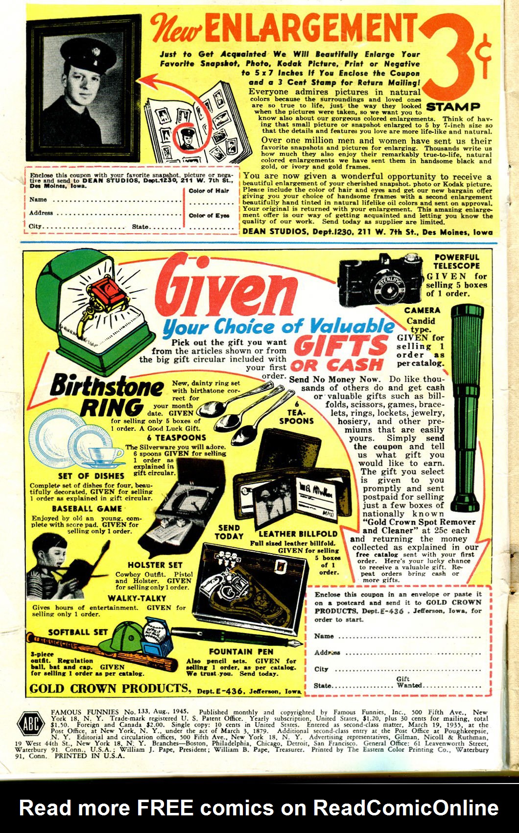 Read online Famous Funnies comic -  Issue #133 - 2