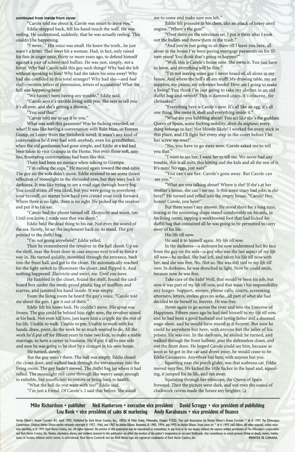 Read online Harlan Ellison's Dream Corridor comic -  Issue #2 - 35