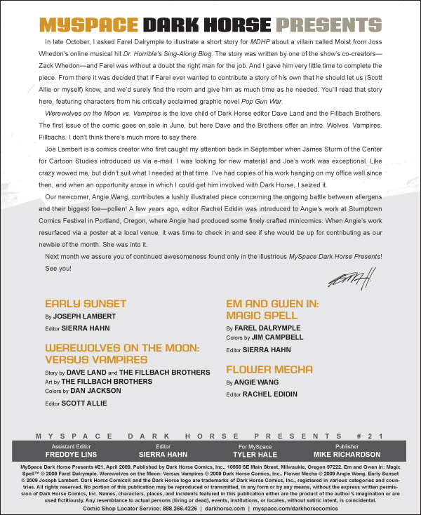 Read online MySpace Dark Horse Presents comic -  Issue #21 - 1