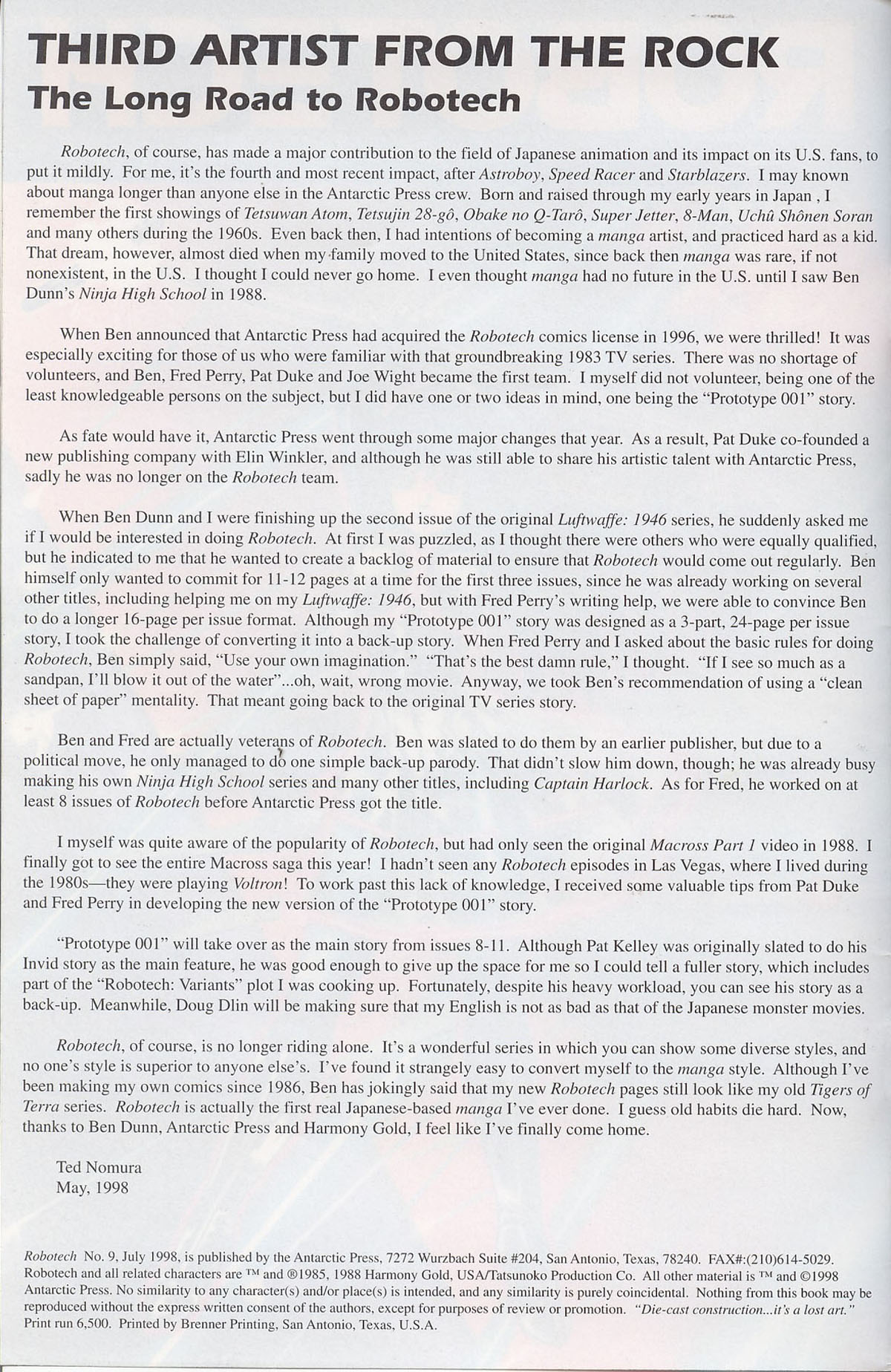 Read online Robotech (1997) comic -  Issue #9 - 3