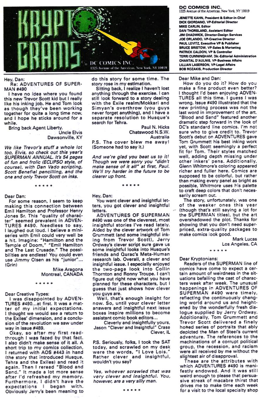 Read online Adventures of Superman (1987) comic -  Issue #494 - 24