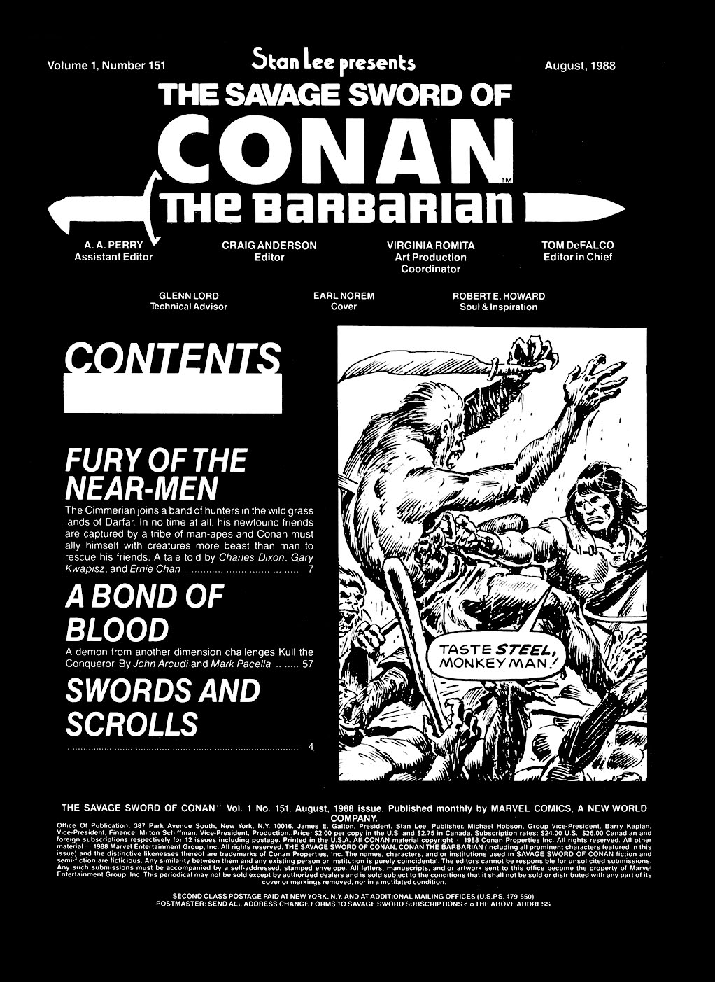 Read online The Savage Sword Of Conan comic -  Issue #151 - 2