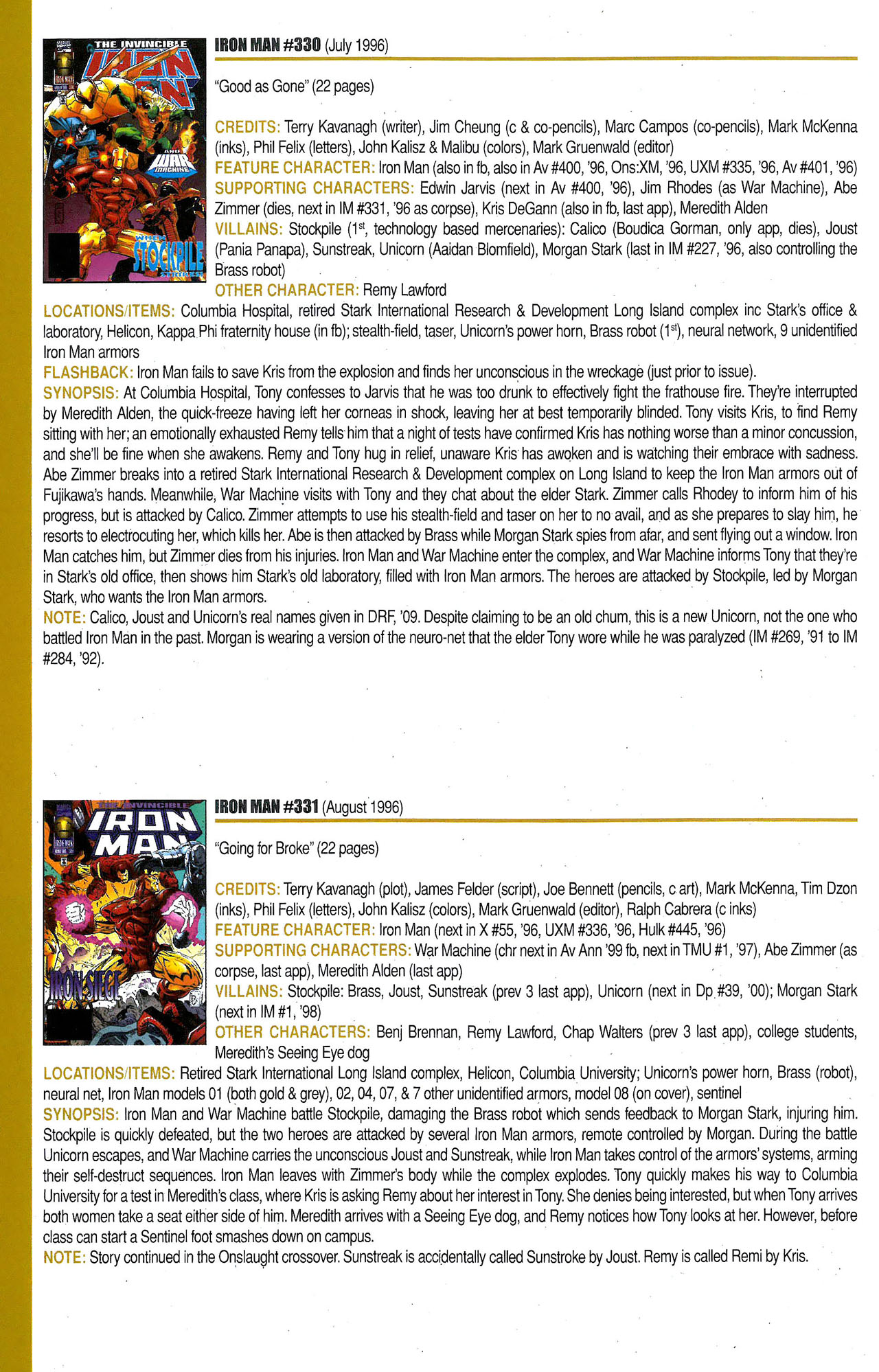Read online Official Index to the Marvel Universe comic -  Issue #9 - 40