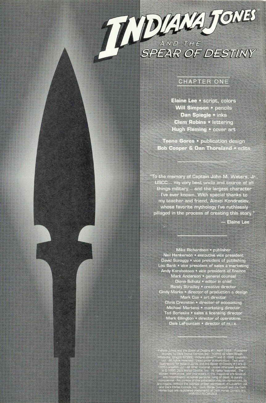 Read online Indiana Jones and the Spear of Destiny comic -  Issue #1 - 2