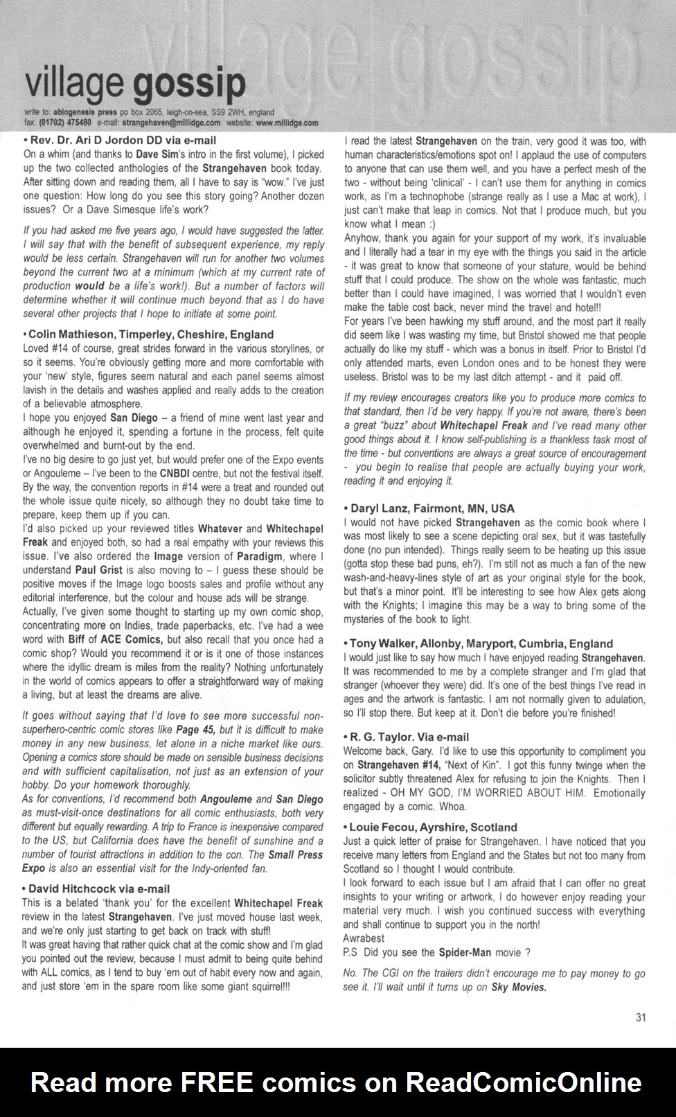 Read online Strangehaven comic -  Issue #15 - 31