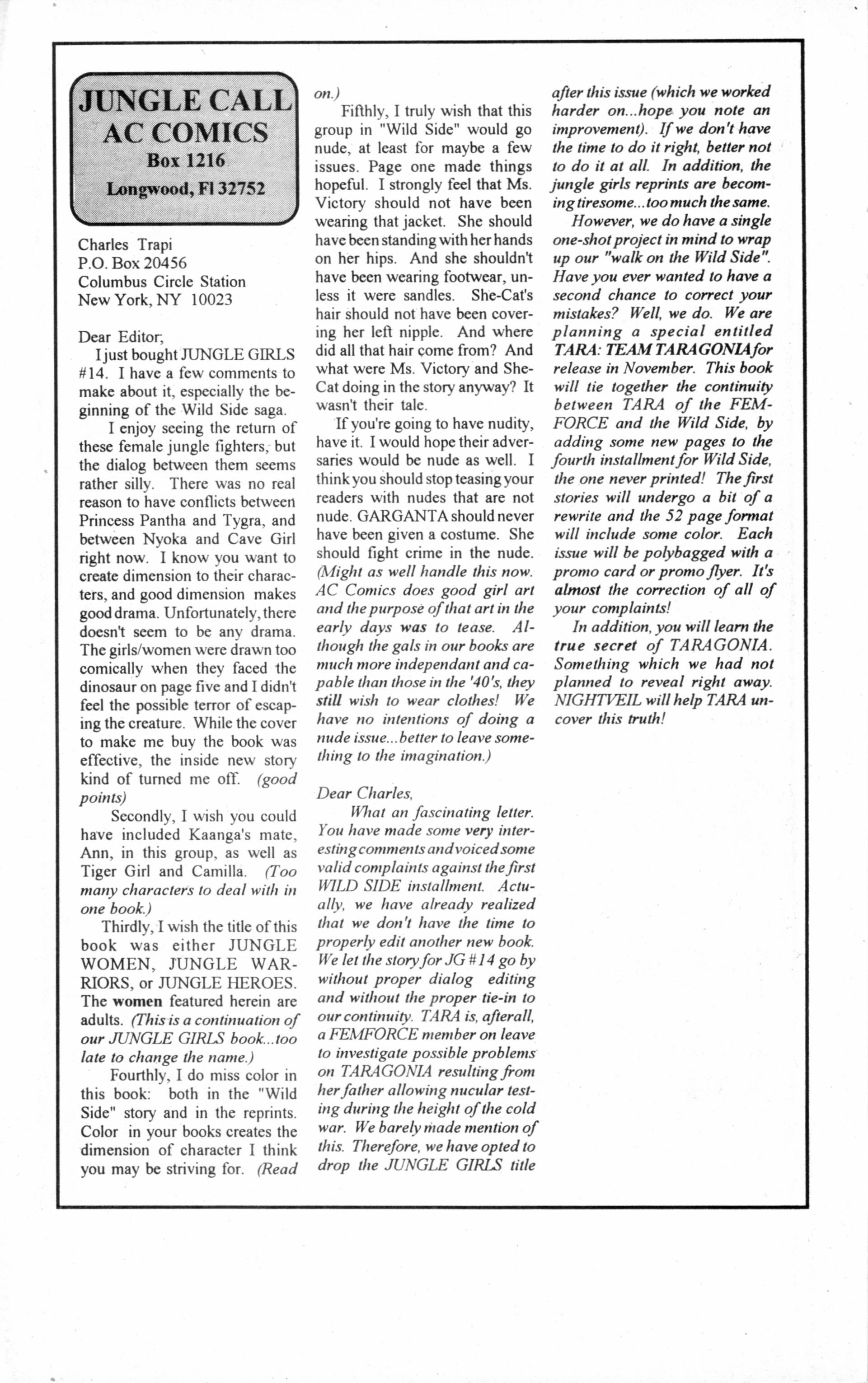 Read online Jungle Girls (1988) comic -  Issue #16 - 12