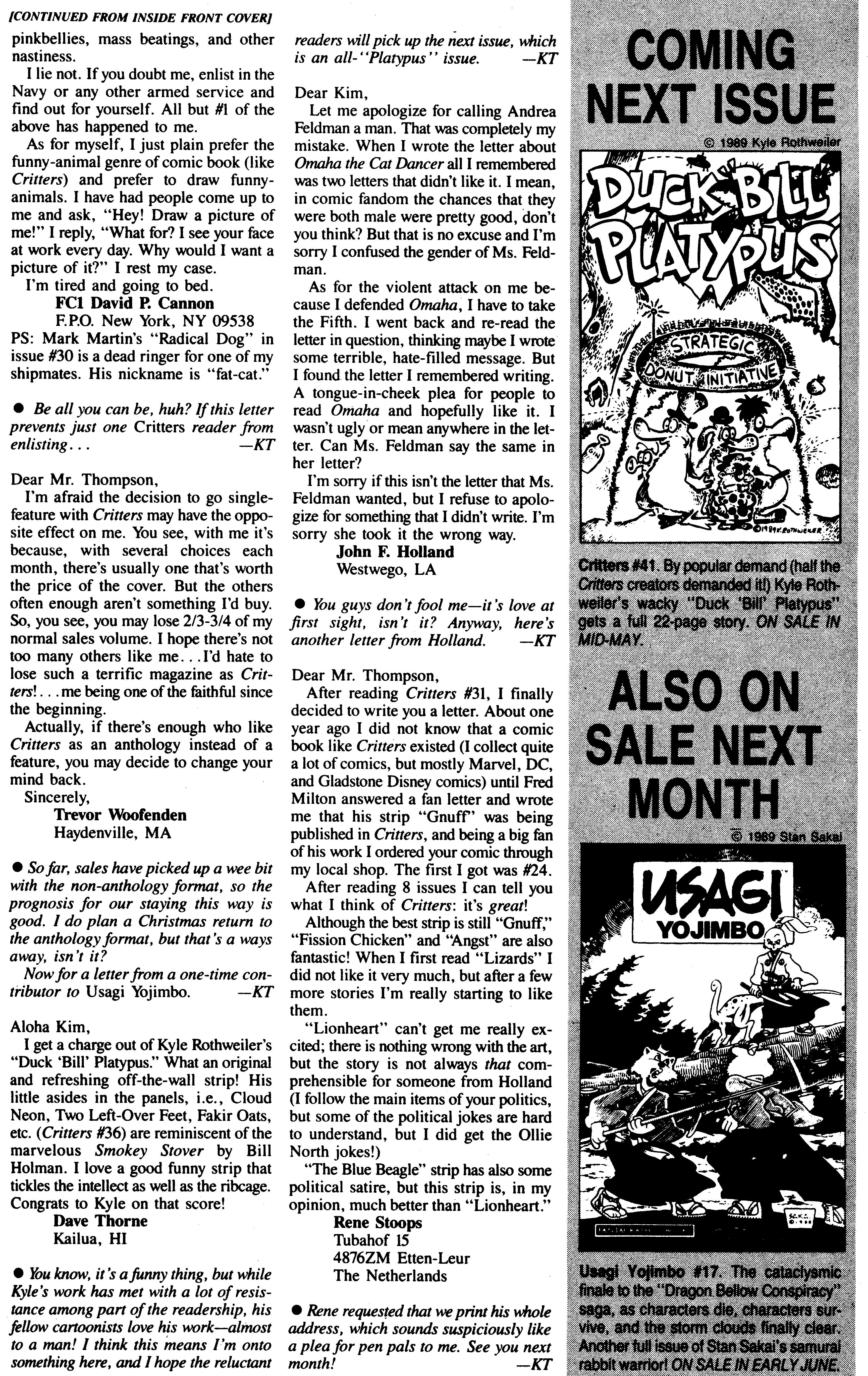 Read online Critters comic -  Issue #40 - 26