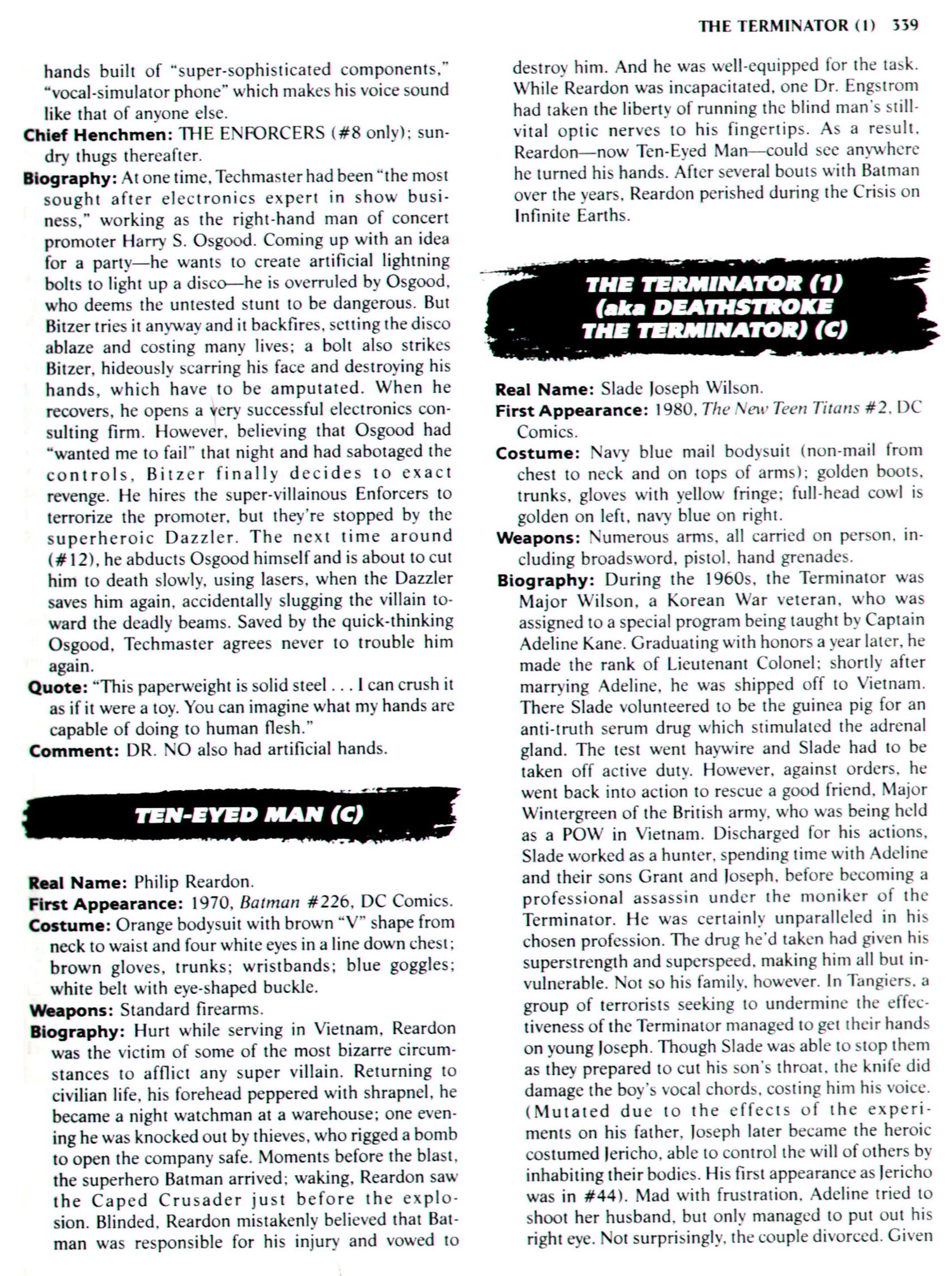 Read online The Encyclopedia of Super Villains comic -  Issue # TPB (Part 2) - 130