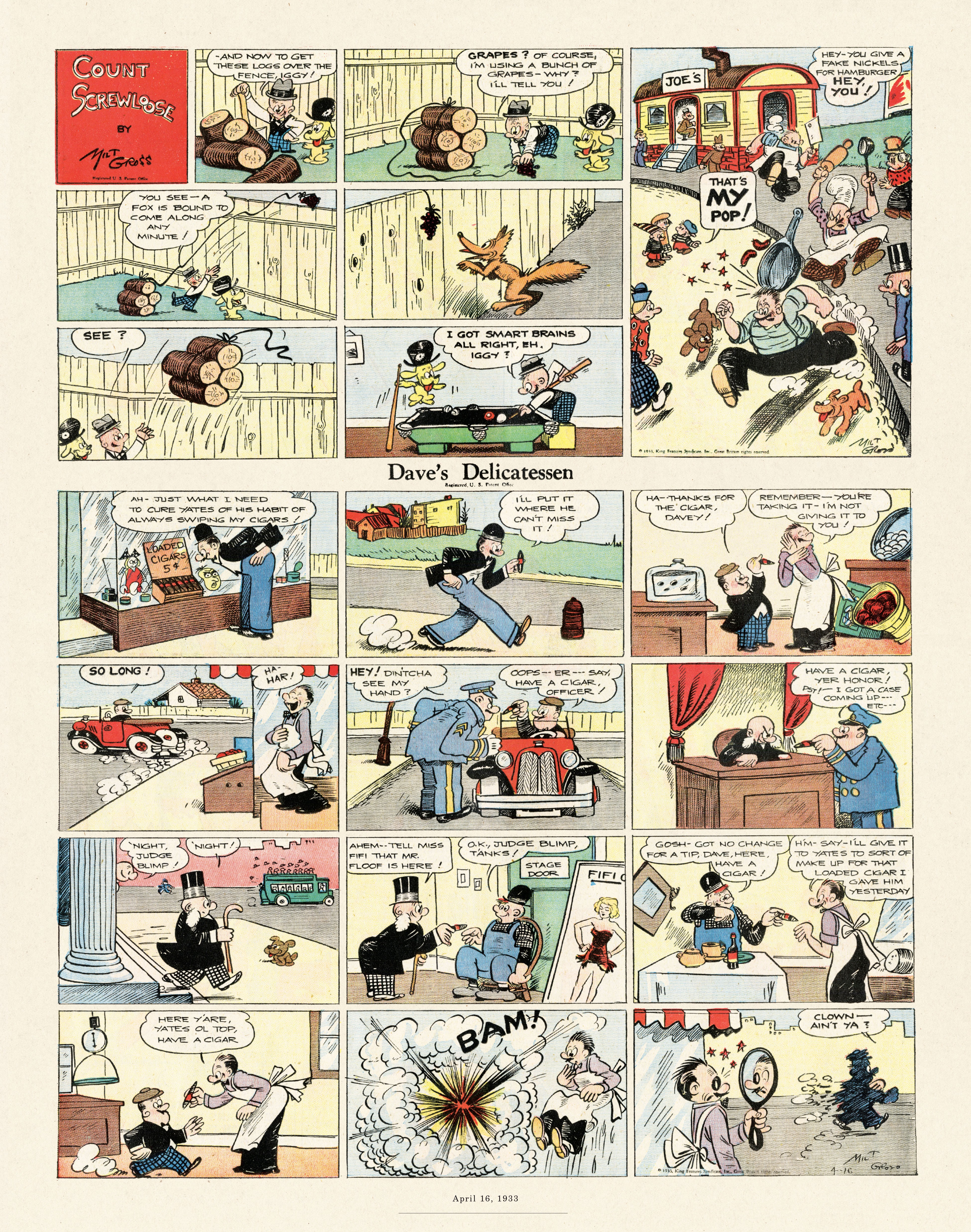 Read online Gross Exaggerations: The Meshuga Comic Strips of Milt Gross comic -  Issue # TPB - 115