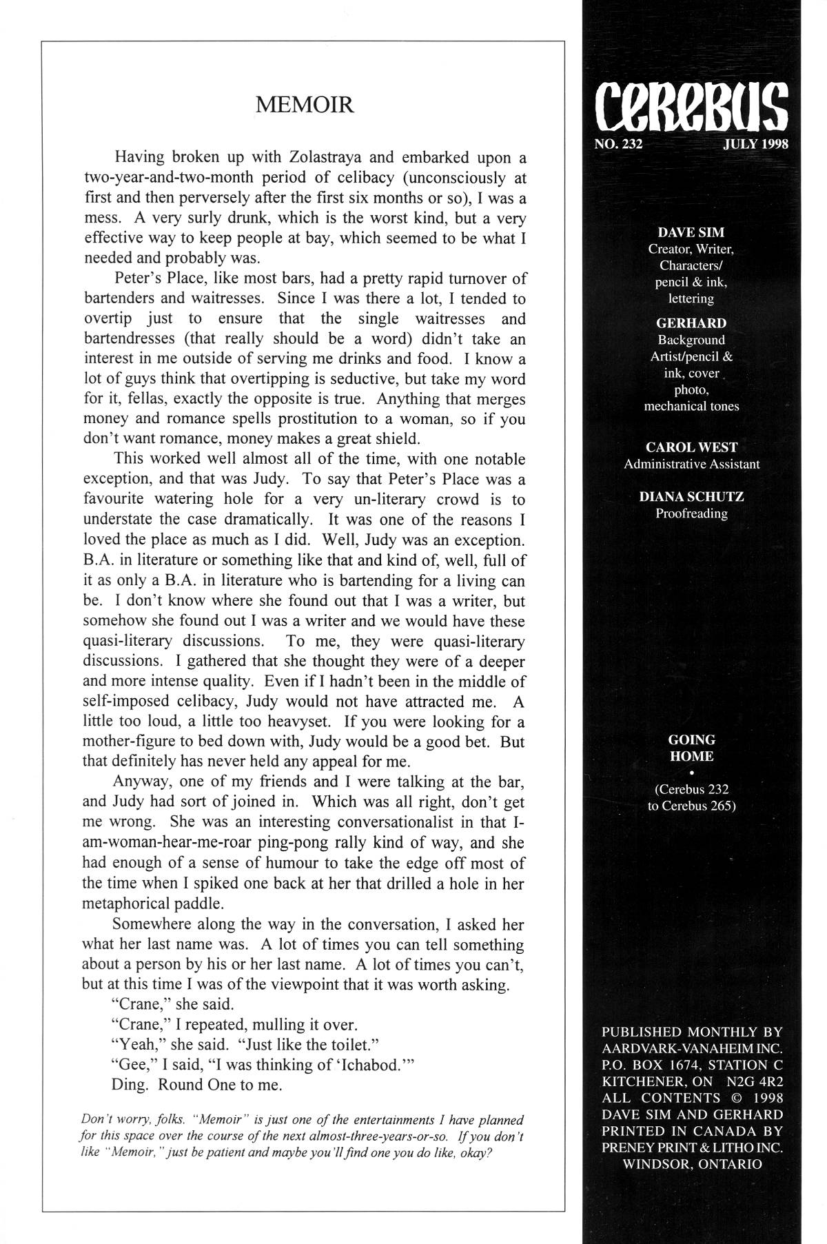 Cerebus Issue #232 #231 - English 3
