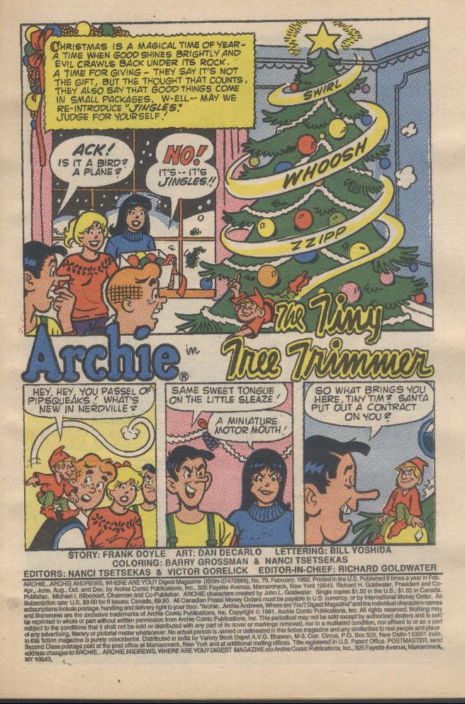 Read online Archie...Archie Andrews, Where Are You? Digest Magazine comic -  Issue #78 - 2