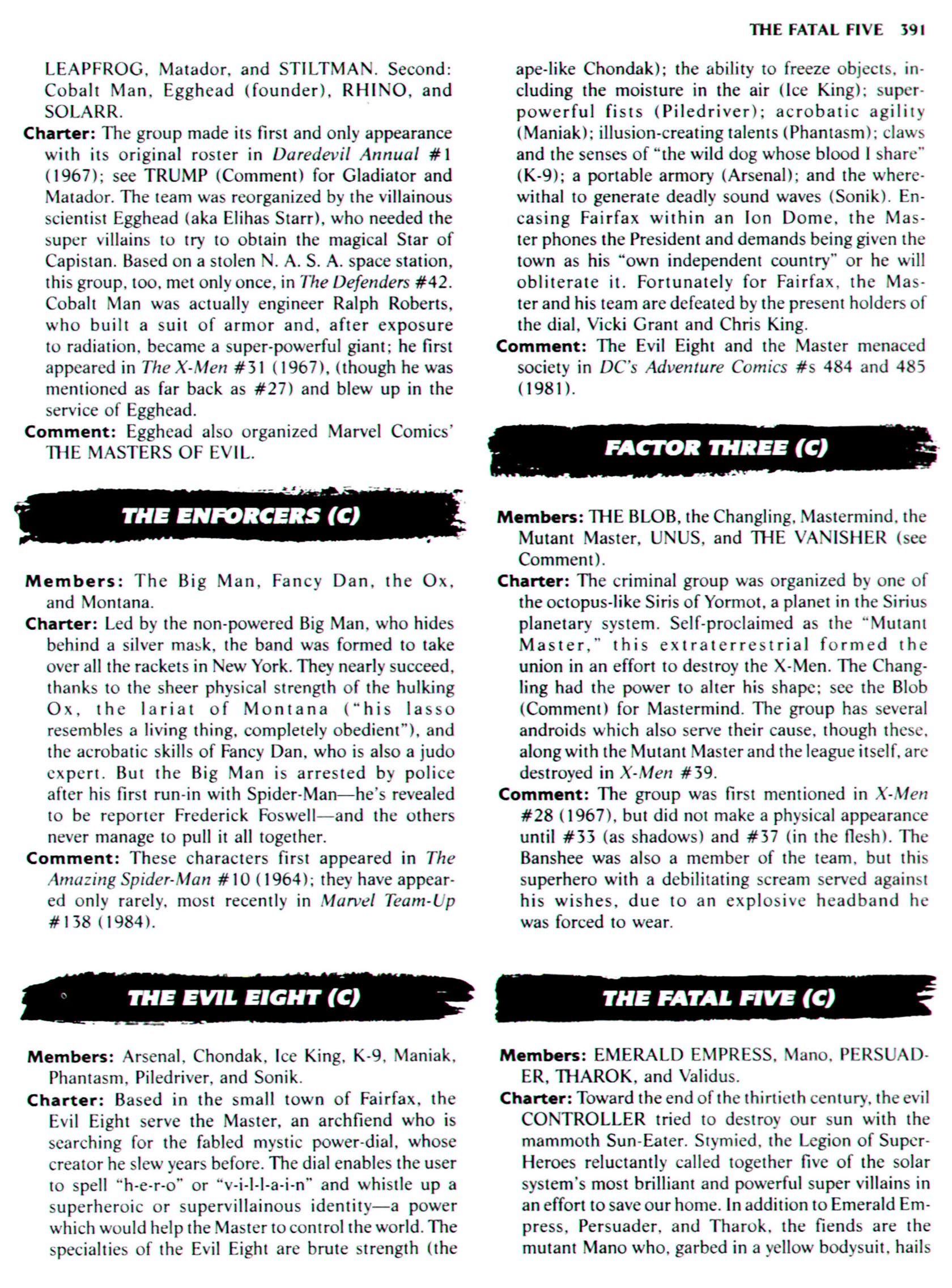 Read online The Encyclopedia of Super Villains comic -  Issue # TPB (Part 2) - 181