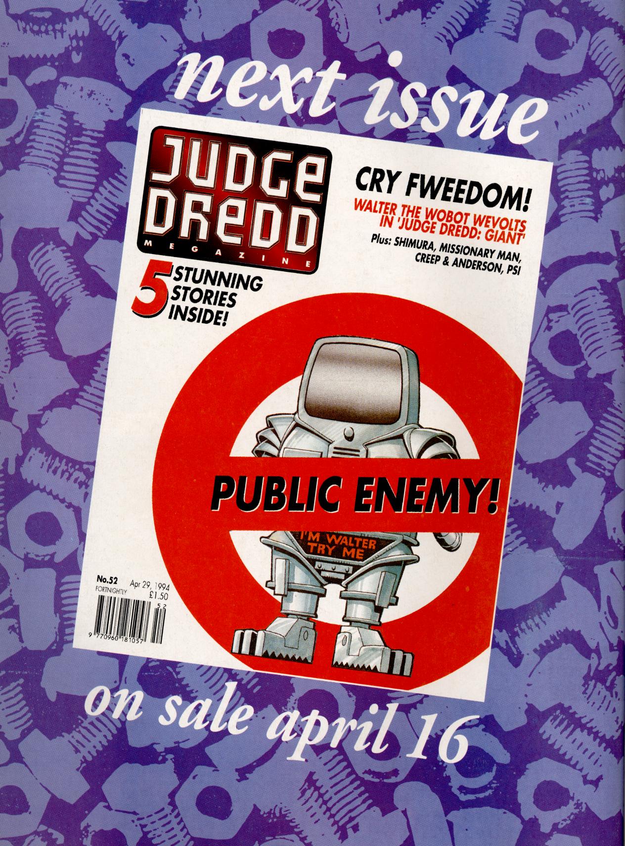Read online Judge Dredd: The Megazine (vol. 2) comic -  Issue #51 - 52