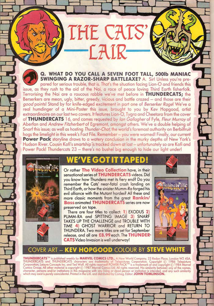 Read online ThunderCats (1987) comic -  Issue #23 - 2