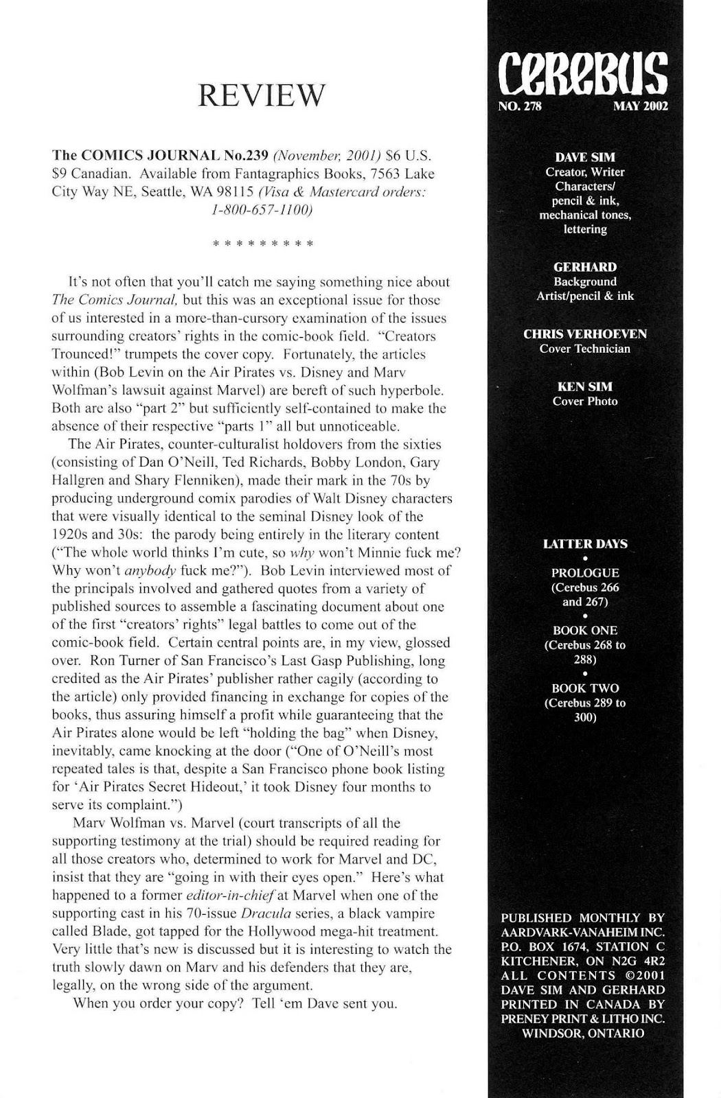 Cerebus issue 278 - Page 2