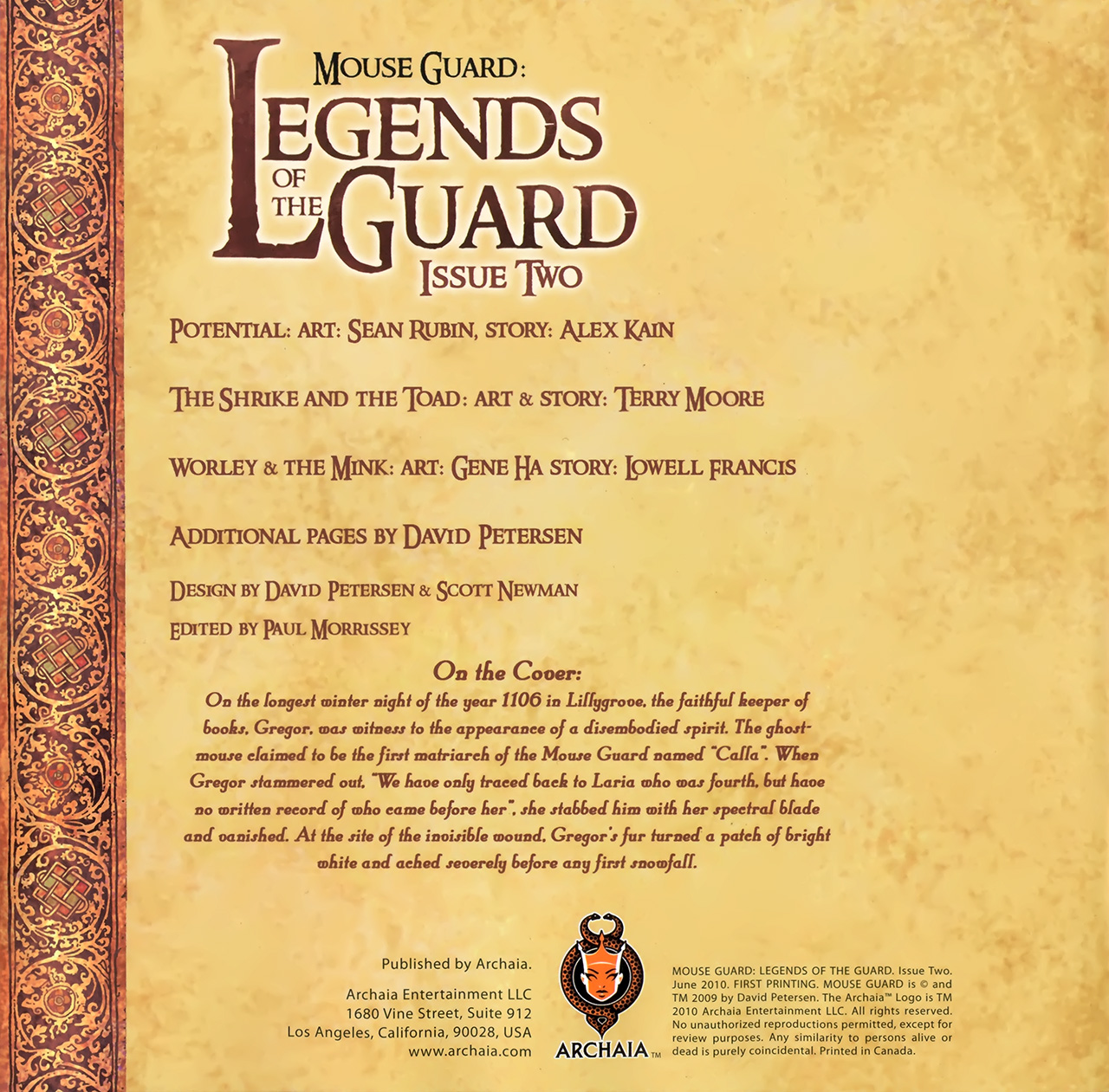 Read online Mouse Guard: Legends of the Guard comic -  Issue #2 - 2