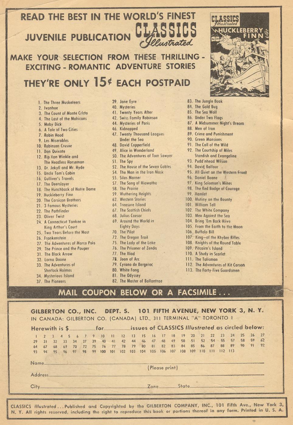 Read online Classics Illustrated comic -  Issue #3 - 2