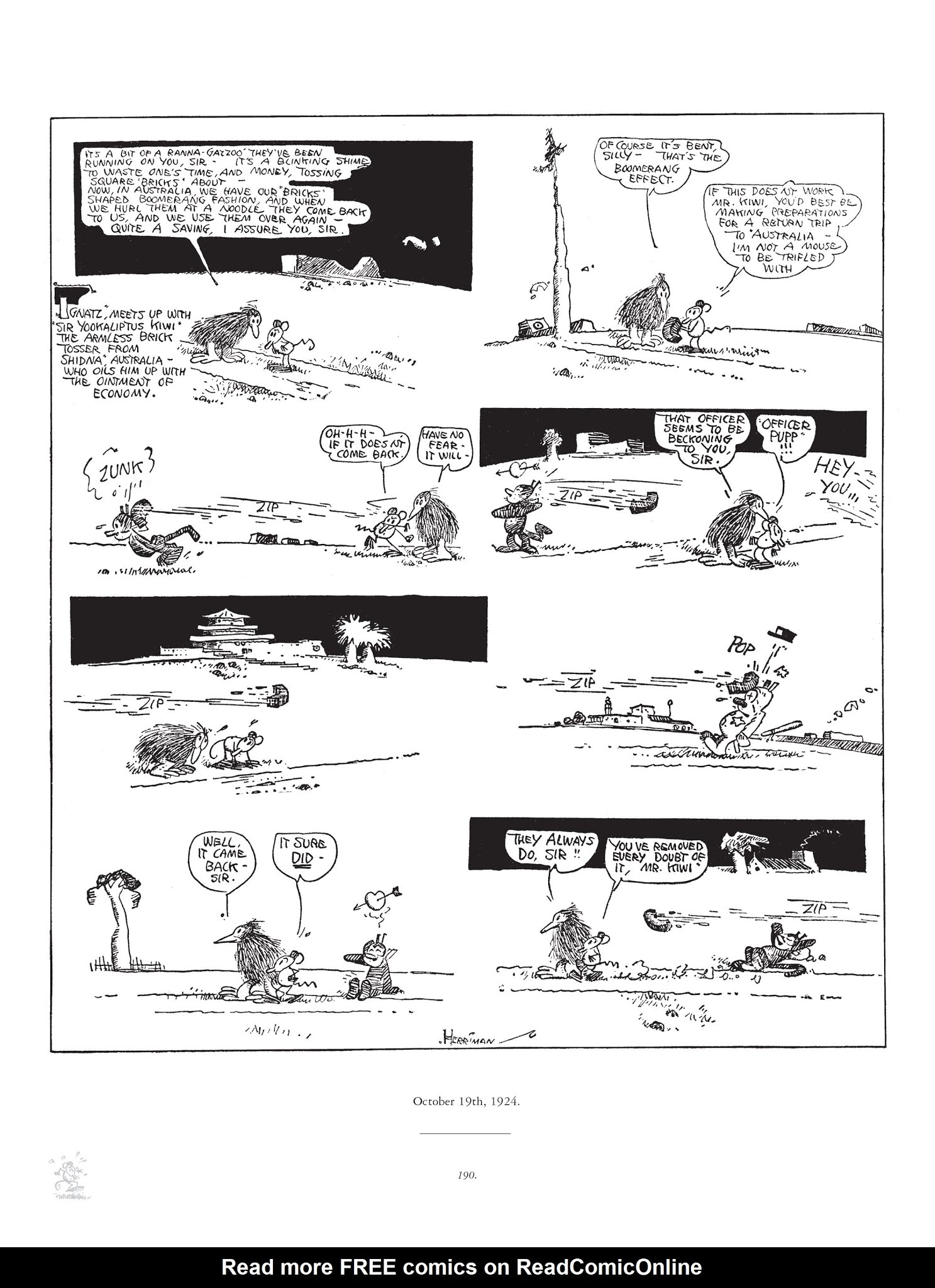 Read online Krazy & Ignatz comic -  Issue # TPB 3 - 190