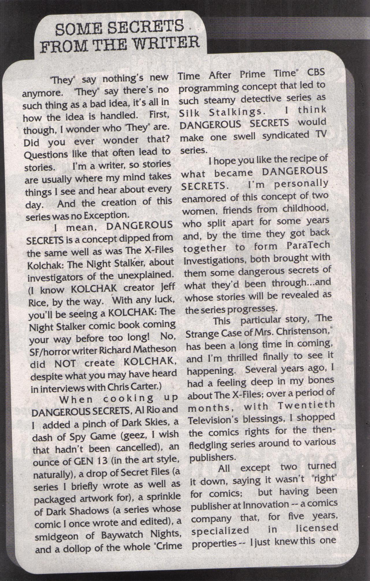 Read online Dangerous Secrets comic -  Issue # Full - 27