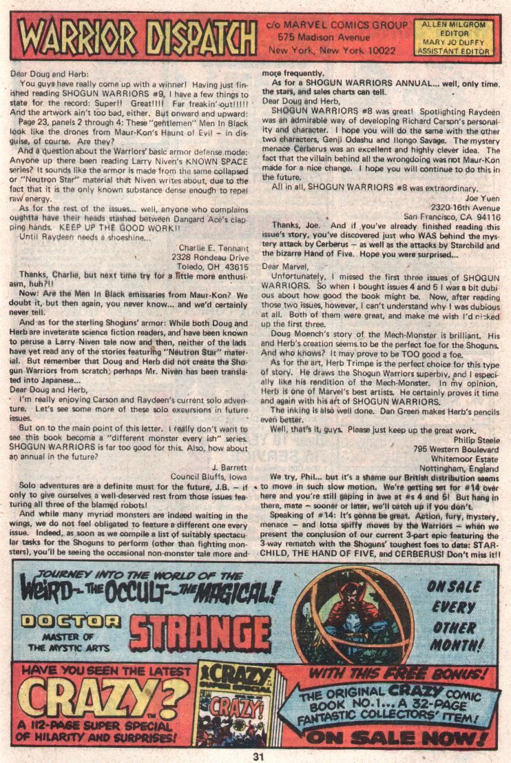 Read online Shogun Warriors comic -  Issue #13 - 19