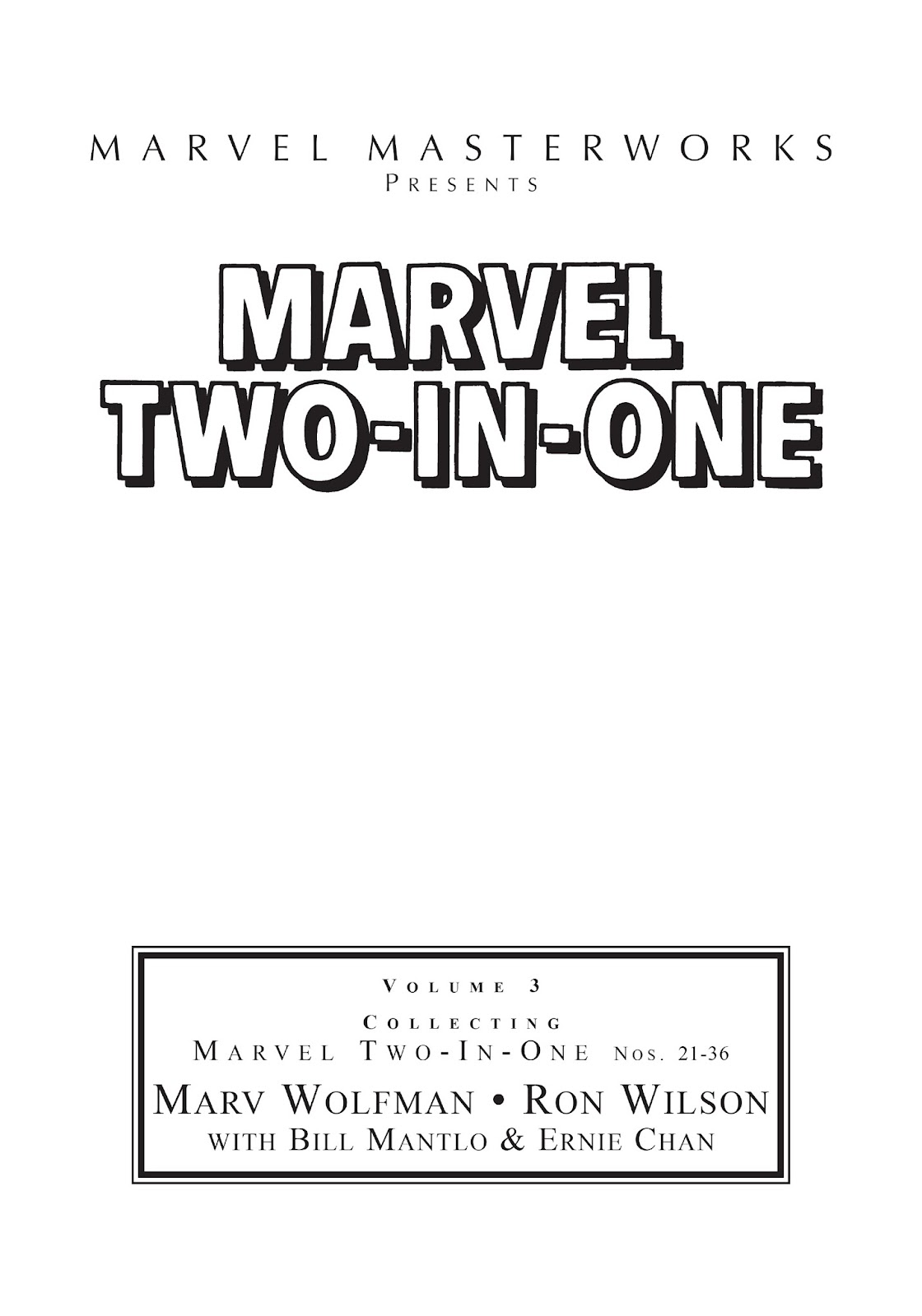 Marvel Masterworks: Marvel Two-In-One issue TPB 3 - Page 2