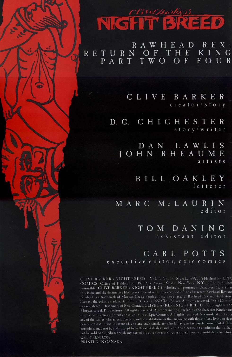 Read online Clive Barker's Night Breed (1990) comic -  Issue #14 - 2