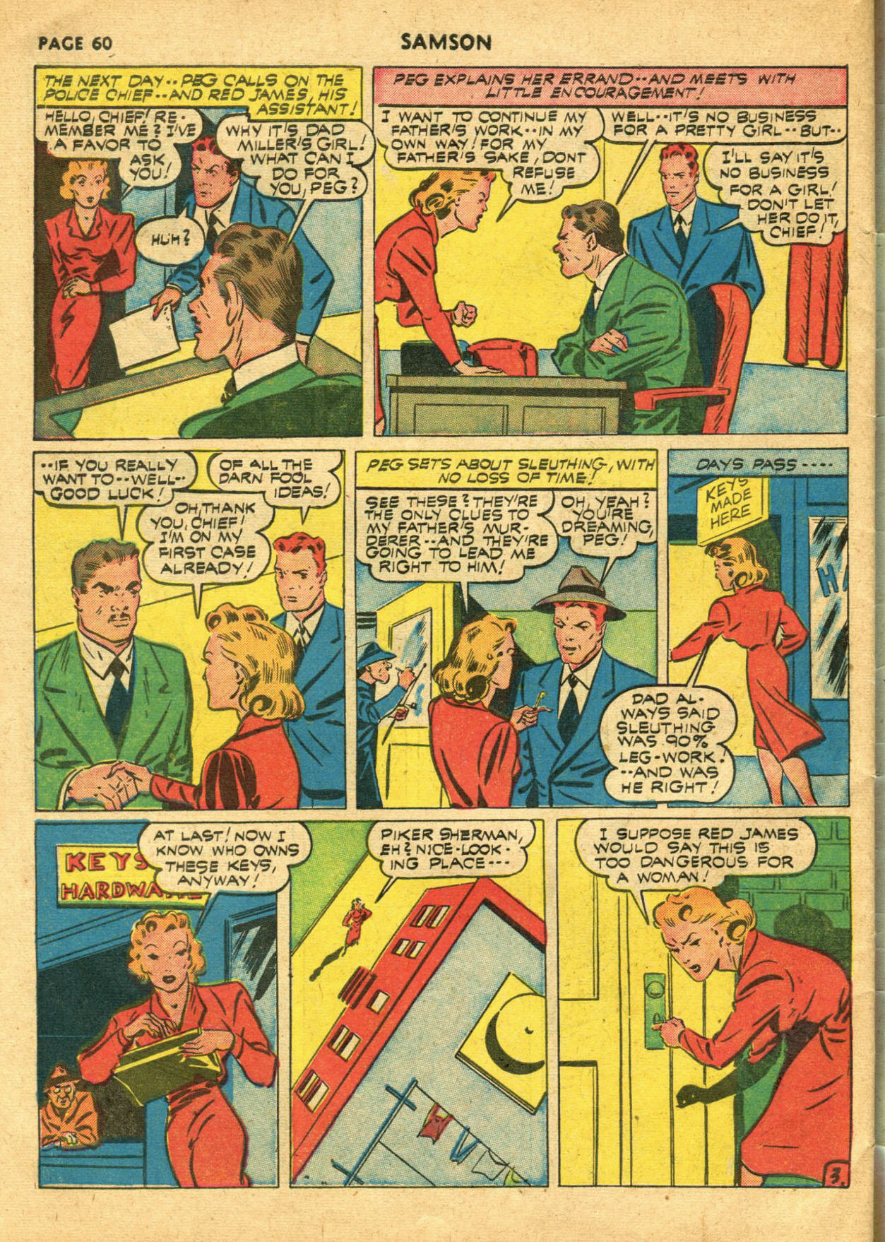 Read online Samson (1940) comic -  Issue #6 - 62