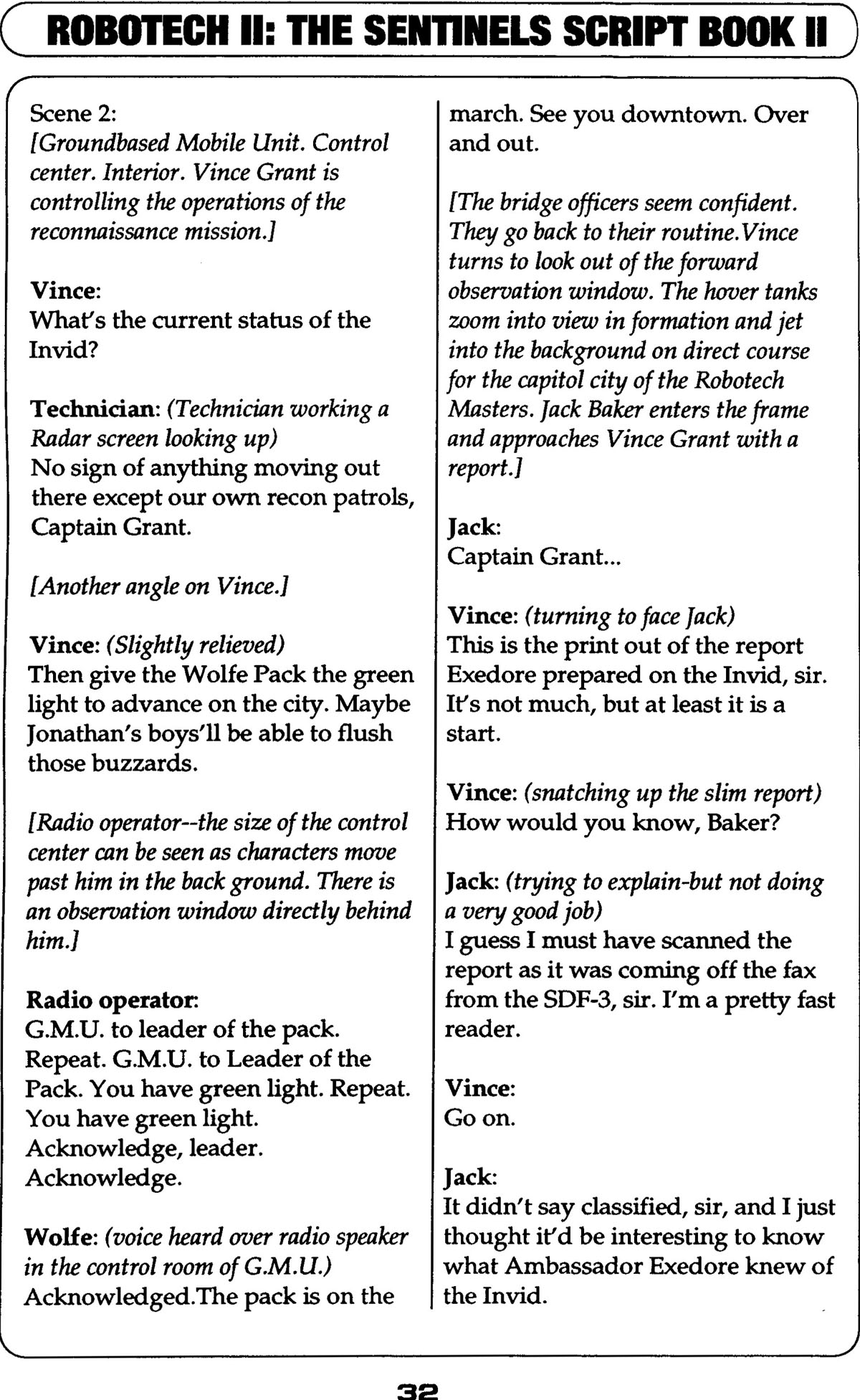 Read online Robotech II: The Sentinels comic -  Issue # _Script Book 2 - 32