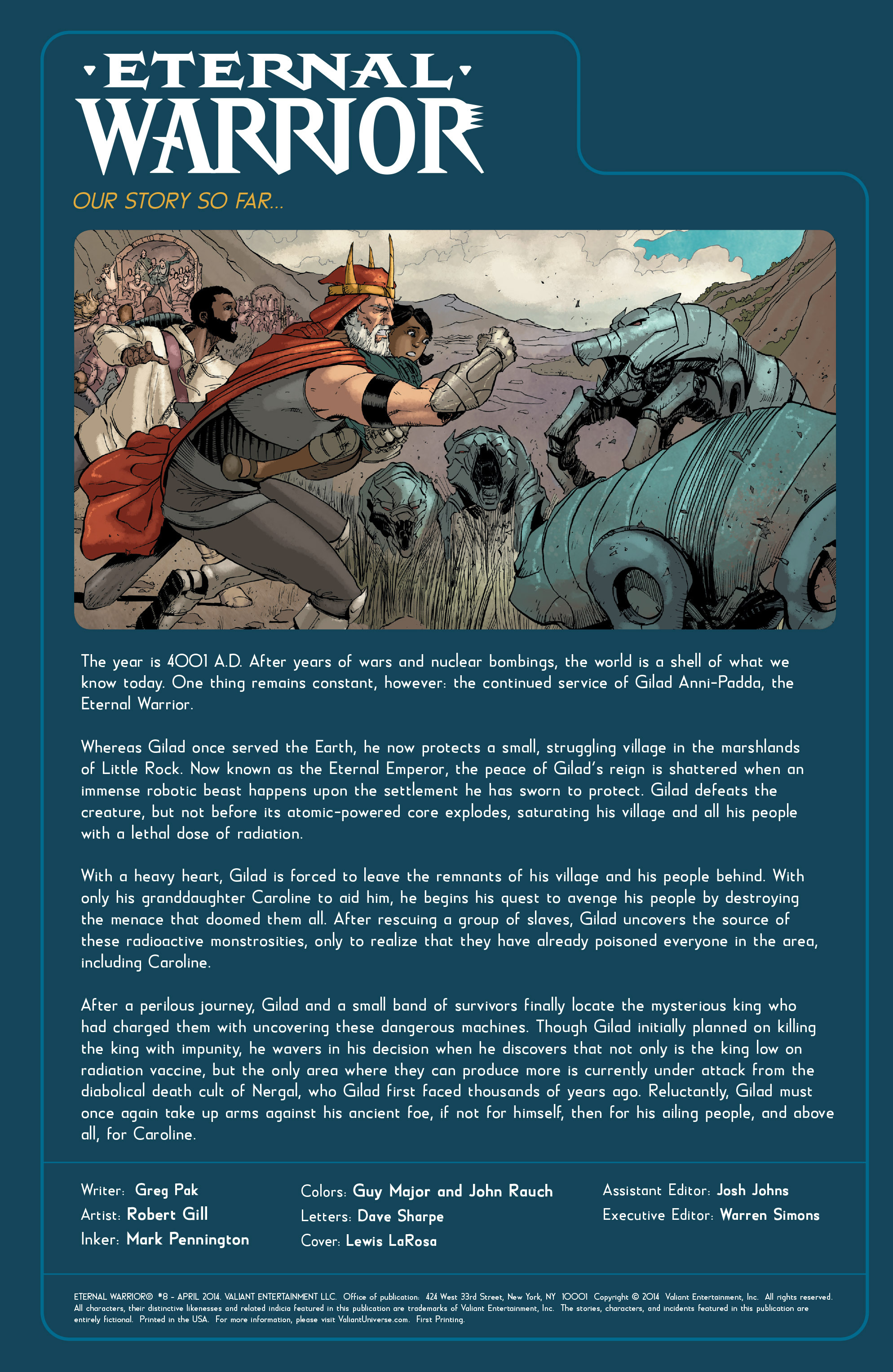 Read online Eternal Warrior comic -  Issue #8 - 2