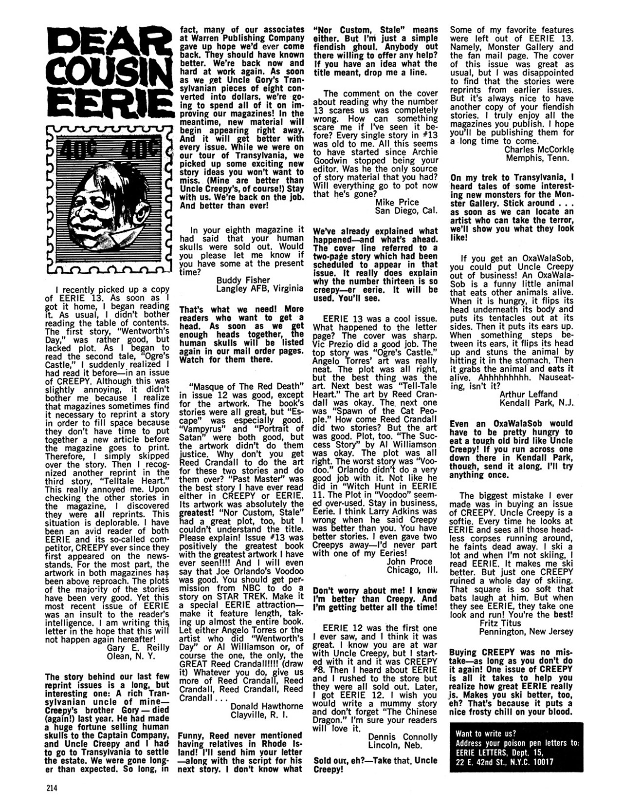 Read online Eerie Archives comic -  Issue # TPB 3 - 215