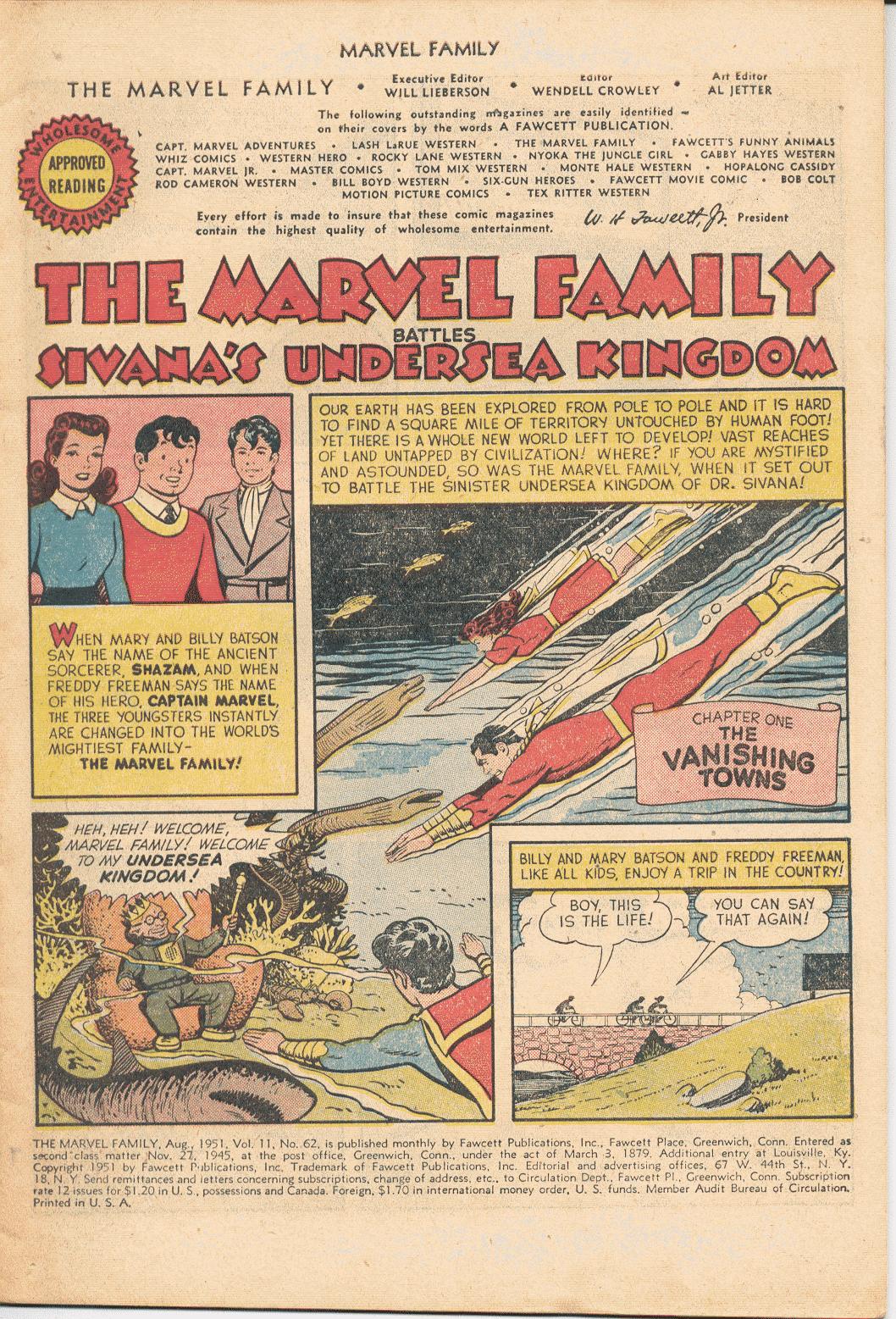 Read online The Marvel Family comic -  Issue #62 - 3