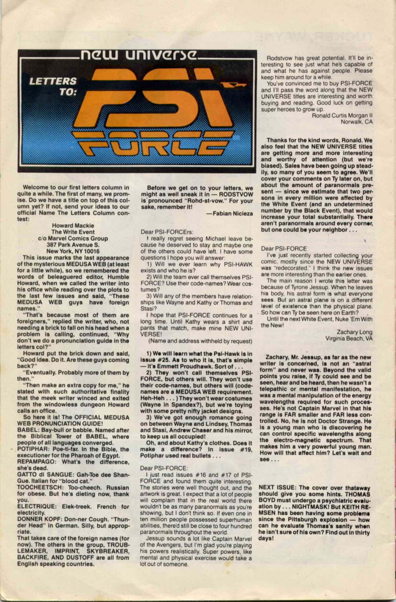 Read online Psi-Force comic -  Issue #21 - 31