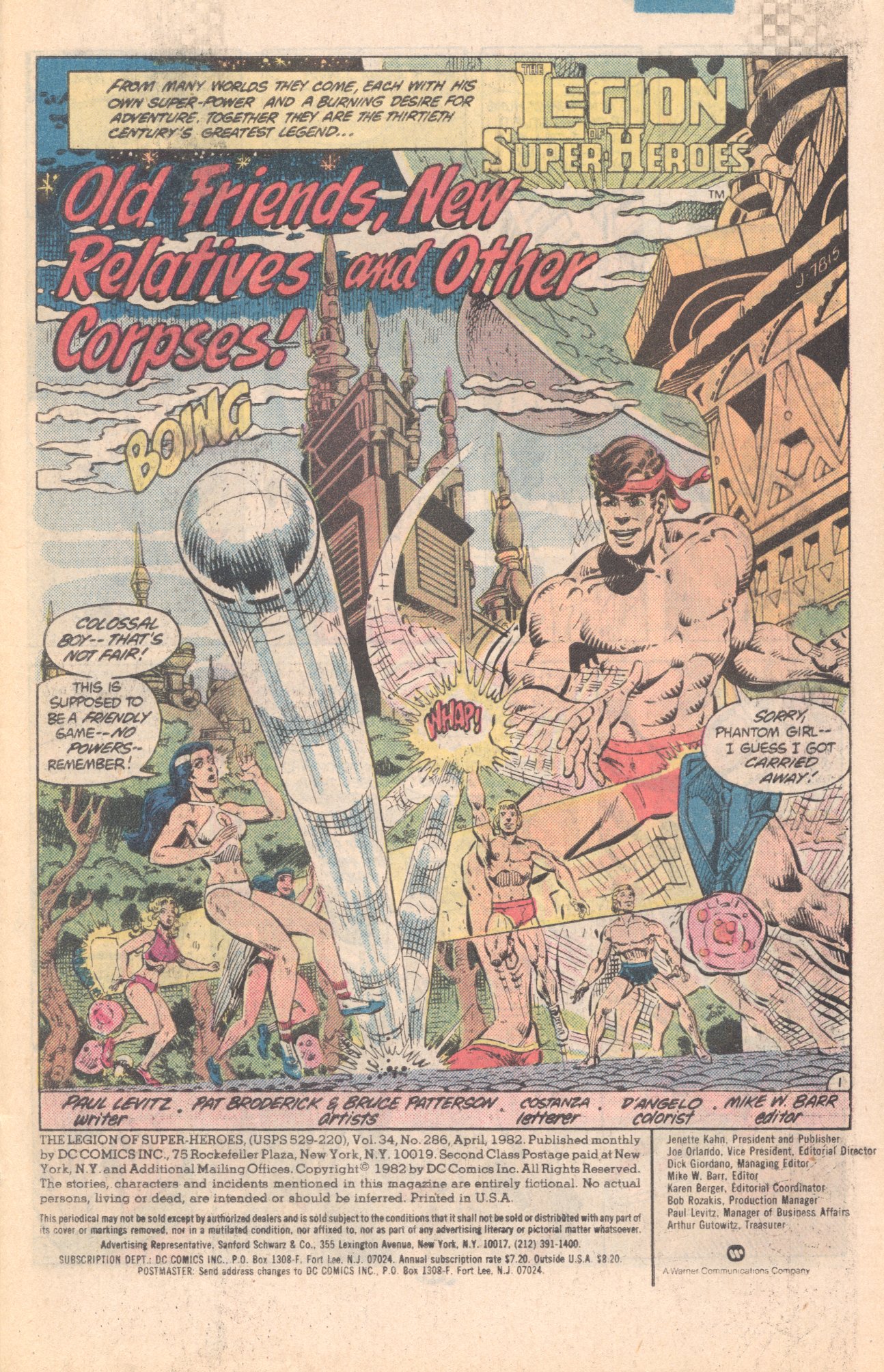 Legion of Super-Heroes (1980) 286 Page 1