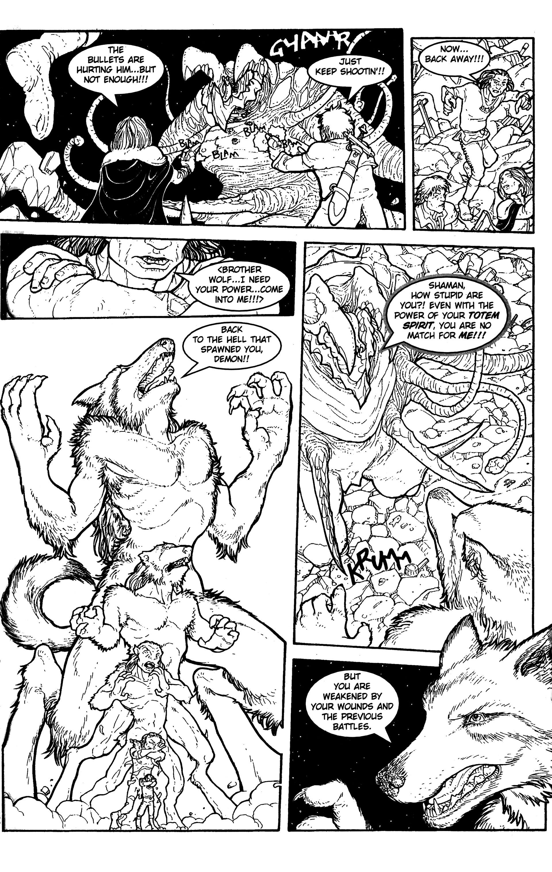 Read online Warrior Nun: Black & White comic -  Issue #17 - 18