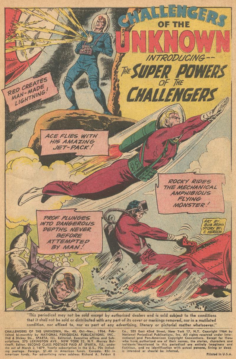 Read online Challengers of the Unknown (1958) comic -  Issue #40 - 3