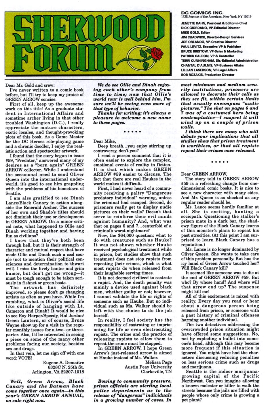 Read online Green Arrow (1988) comic -  Issue #66 - 25