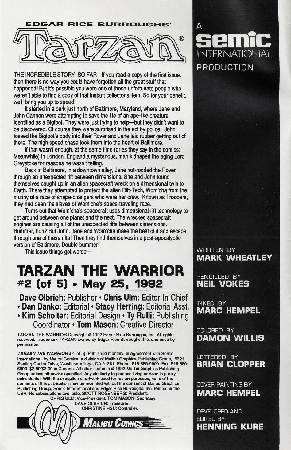 Read online Tarzan the Warrior comic -  Issue #2 - 2