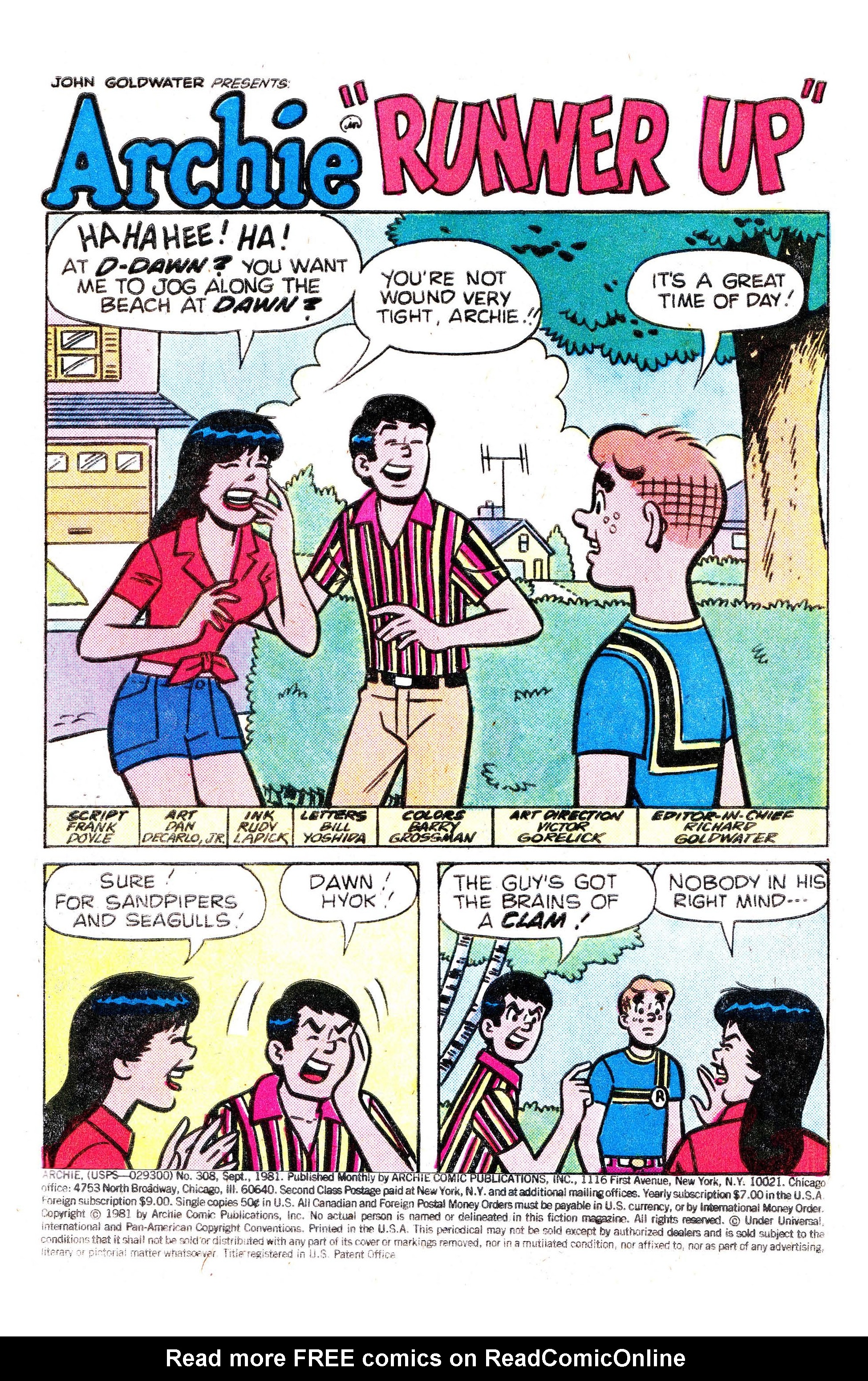 Read online Archie (1960) comic -  Issue #308 - 2